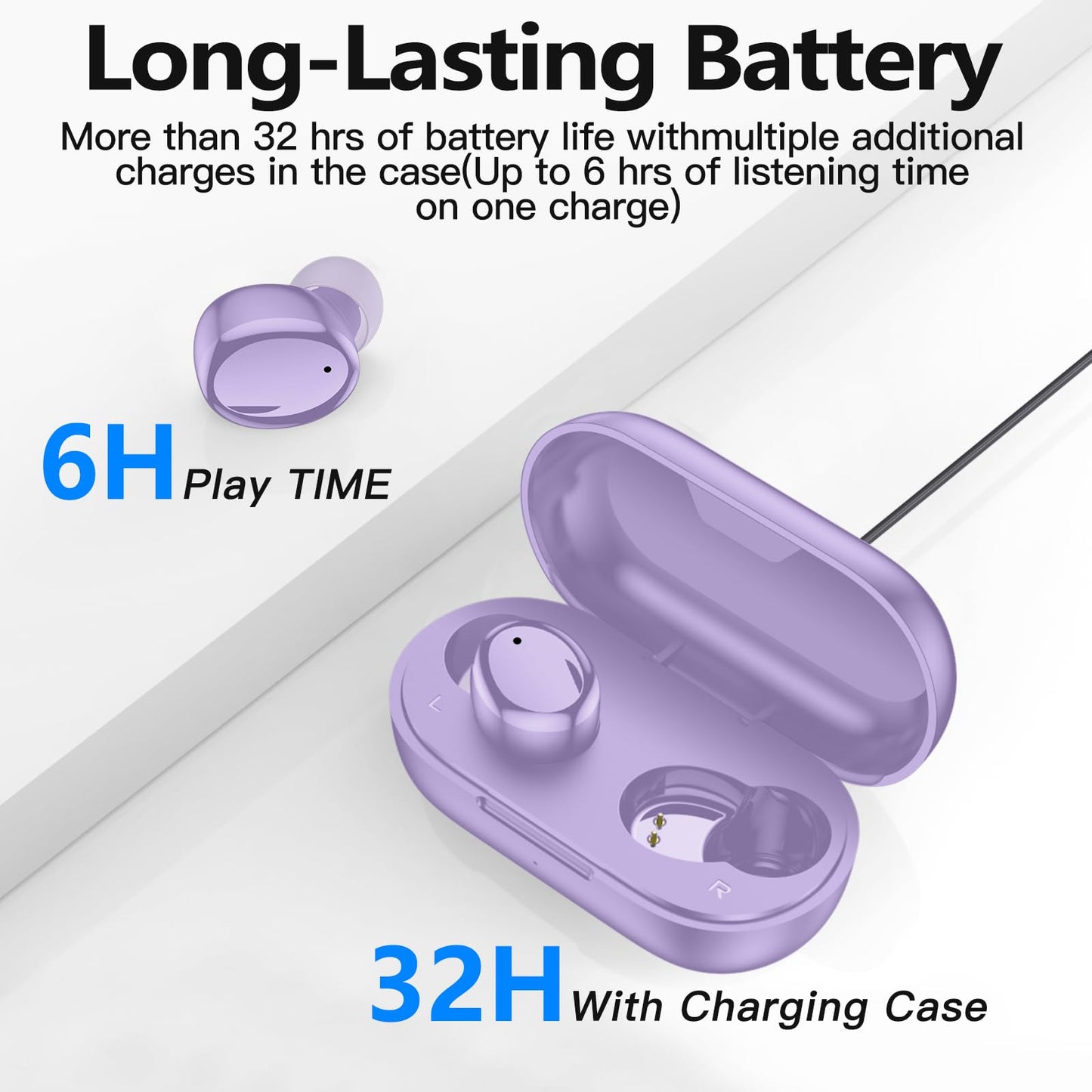 Kurdene True Wireless Earbuds Bluetooth 5.3 Lightweight Bass