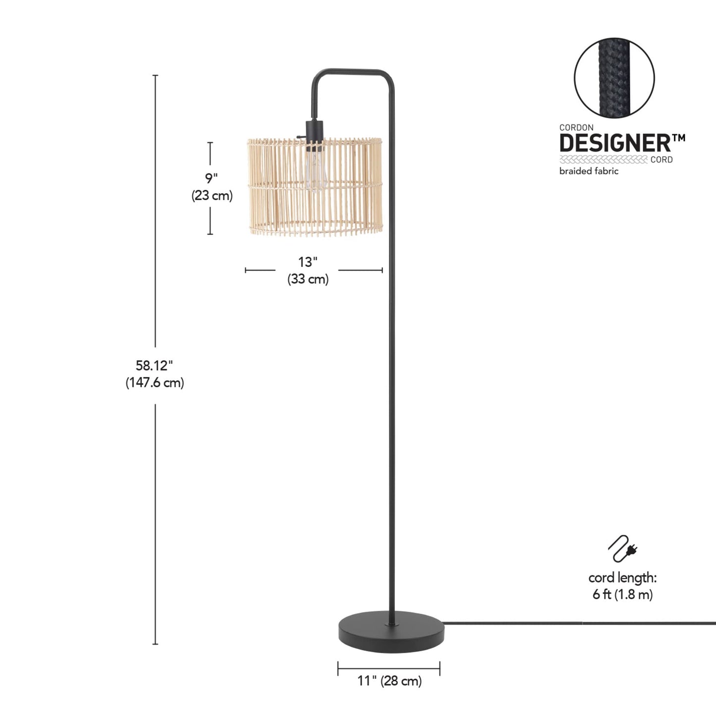 Brass Floor Lamp with White Shade for Modern Decor