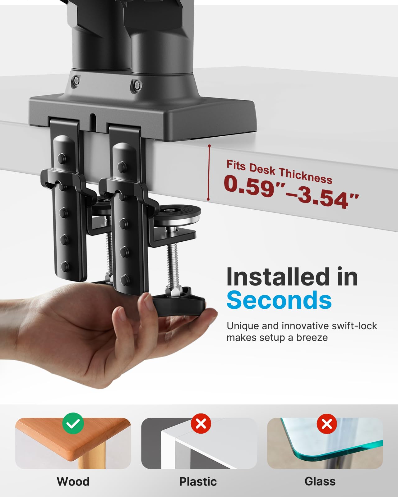 HUANUO Dual Monitor Stand 13 To 32 Inch VESA Desk Mount