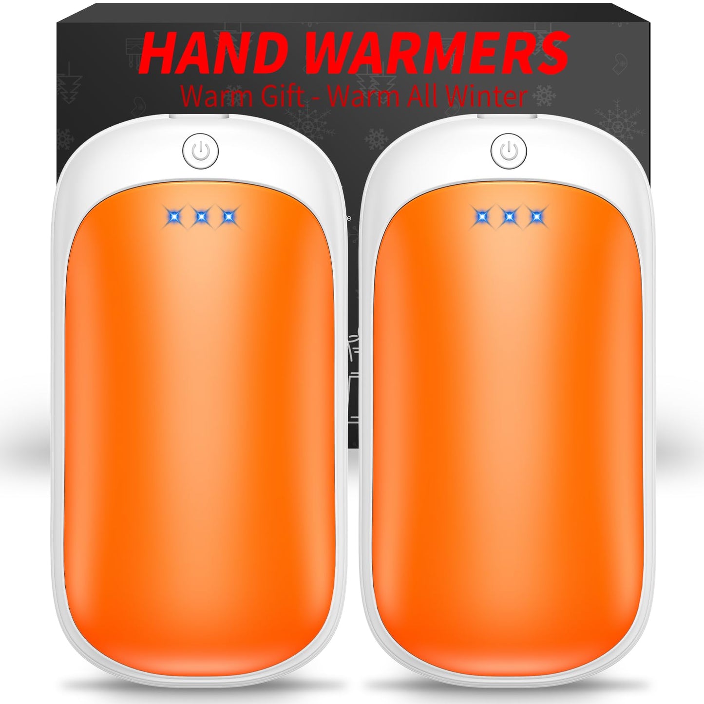 2 Pack Rechargeable Hand Warmers USB Portable 2 In 1