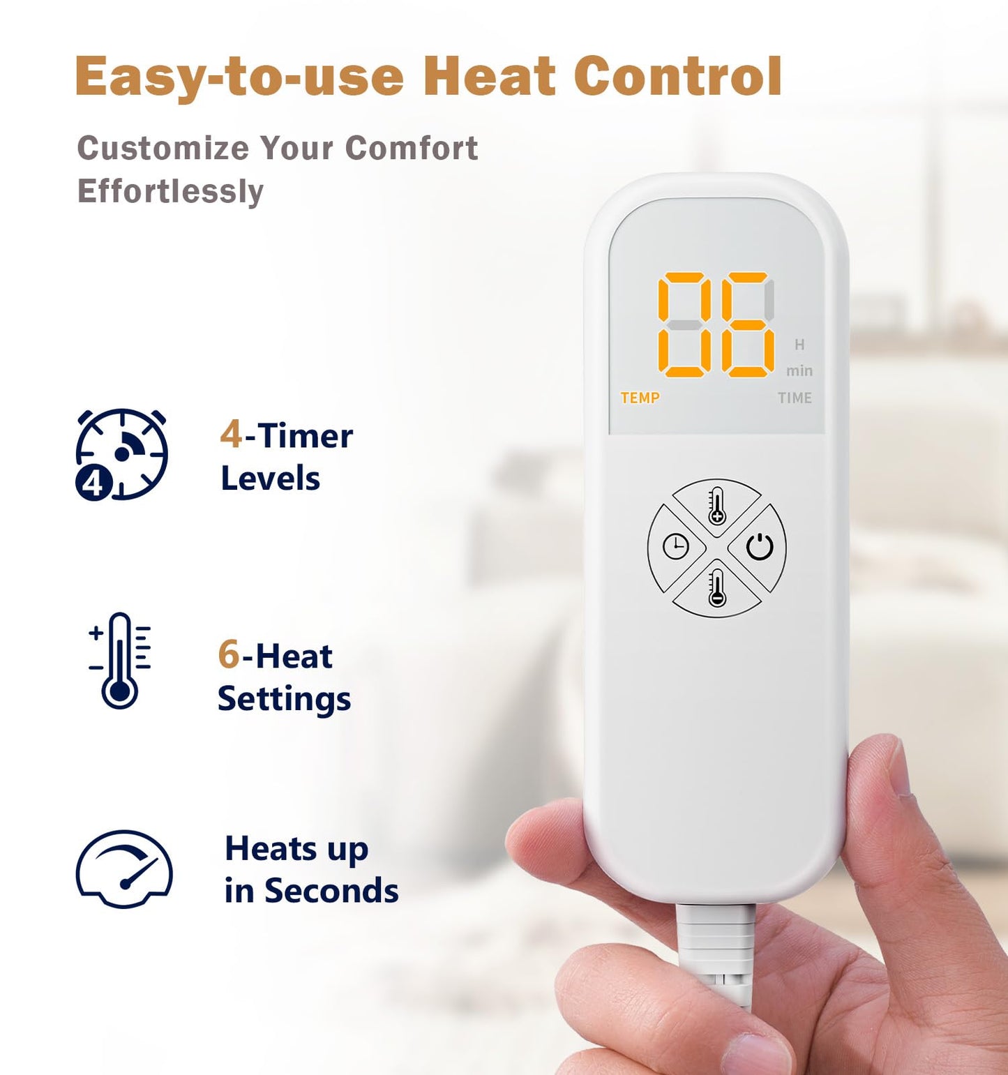 Electric Heating Pad for Back Pain Relief with Auto Off