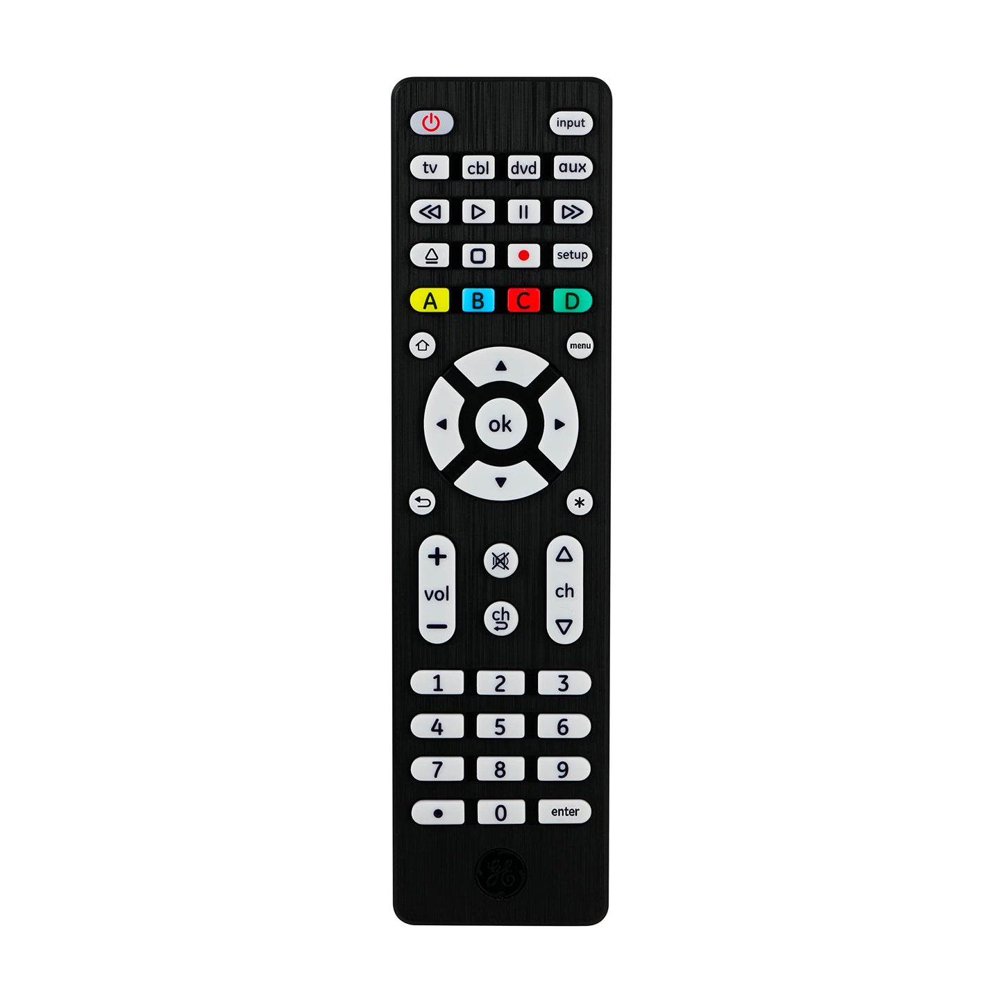 GE Universal Remote Control for 4 Devices Easy Setup
