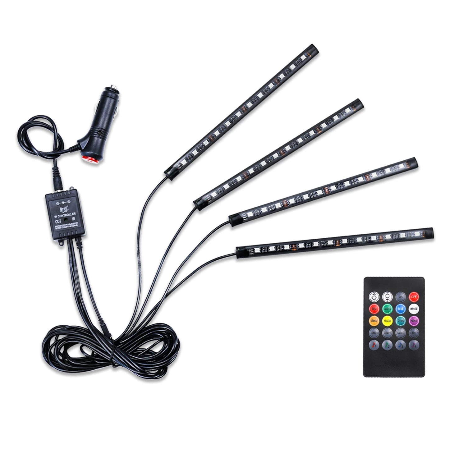 LivTee Smart Car LED Interior Lights USB Port App Control