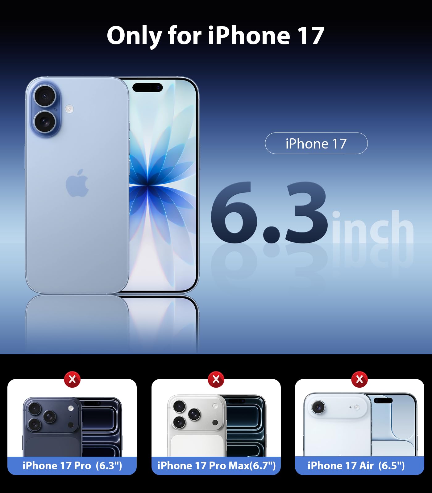 Mkeke Clear Case for iPhone 17 Pro Max Shockproof Bumper