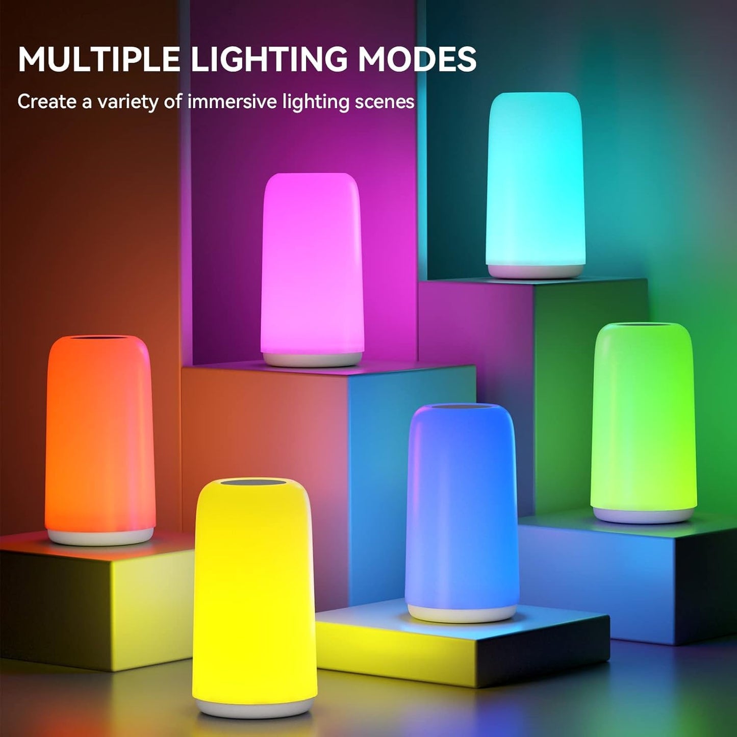Touch Bedside Table Lamp Rgb 3 Way Dimmable Nightstand