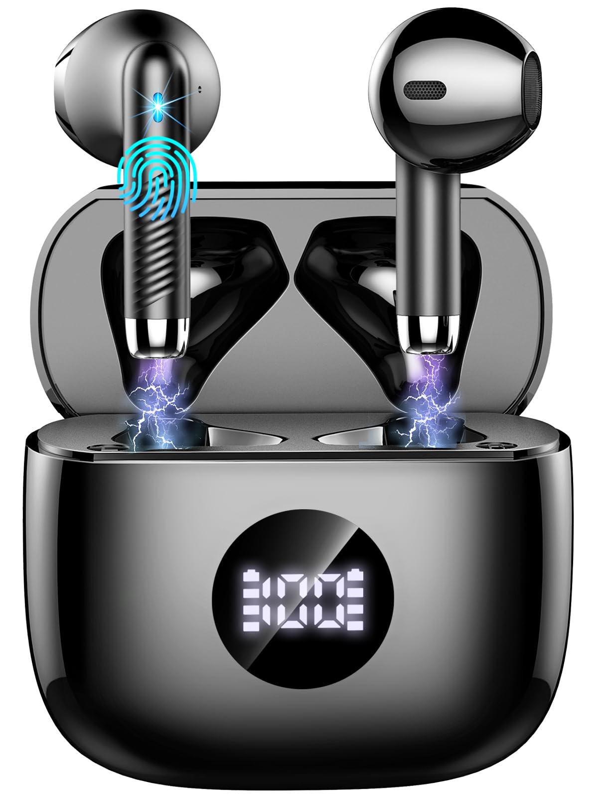 Wireless Earbuds, Bluetooth 5.4 Ear Buds LED Power Display Headphones Bass Stereo, Bluetooth Earbuds in-Ear Noise Cancelling Mic, 40H Playback Mini Case IP7 Waterproof Sports Earphones for Android iOS