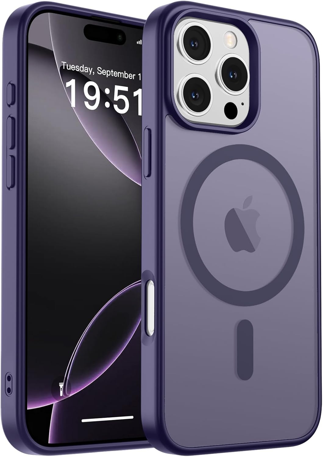 MagSafe Compatible iPhone 14 15 Case Matte Shockproof Anti Scratch Black