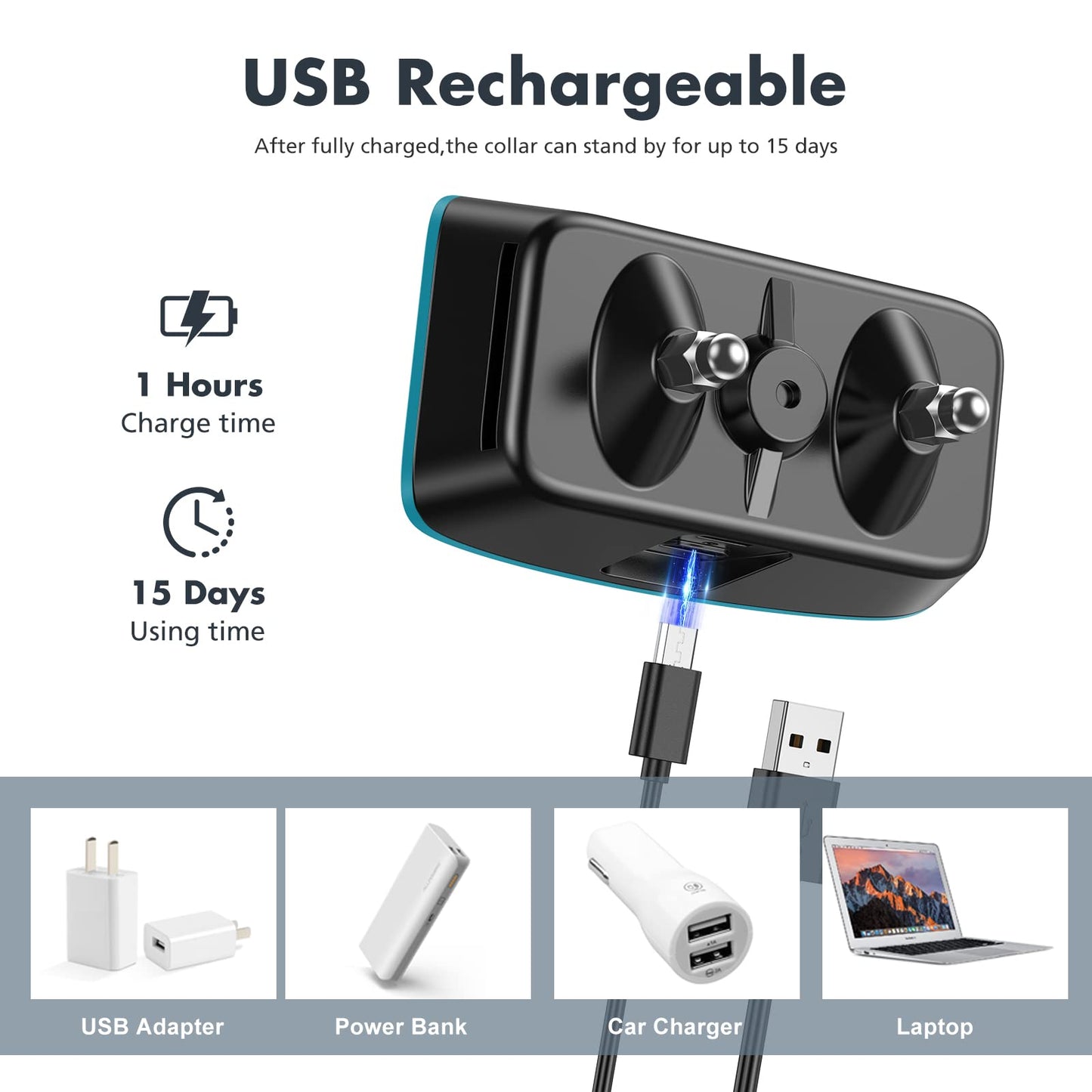 Rechargeable Anti Barking Collar for Dogs with Adjustable Sensitivity