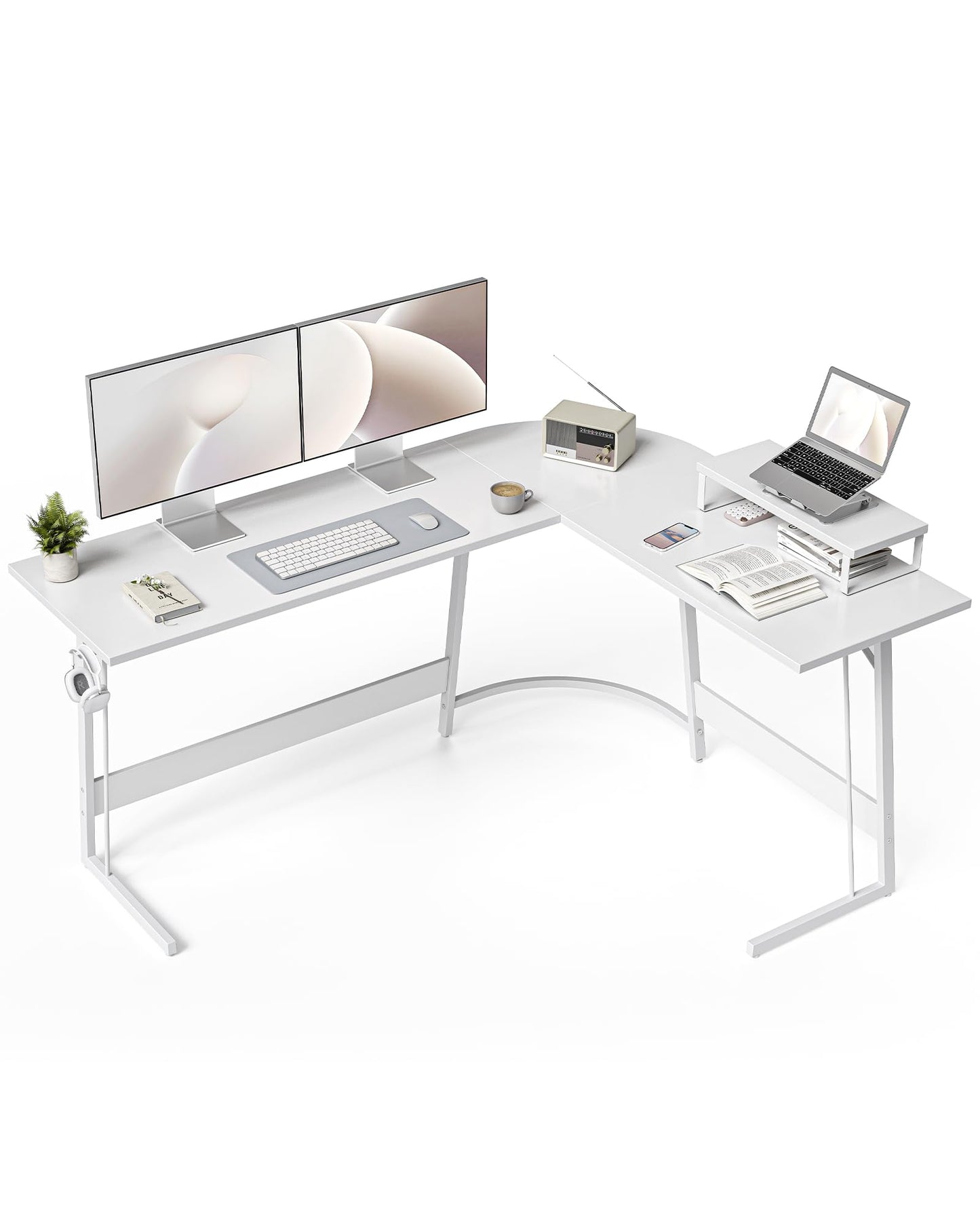 CubiCubi L Shaped Gaming Desk with Carbon Fiber Surface