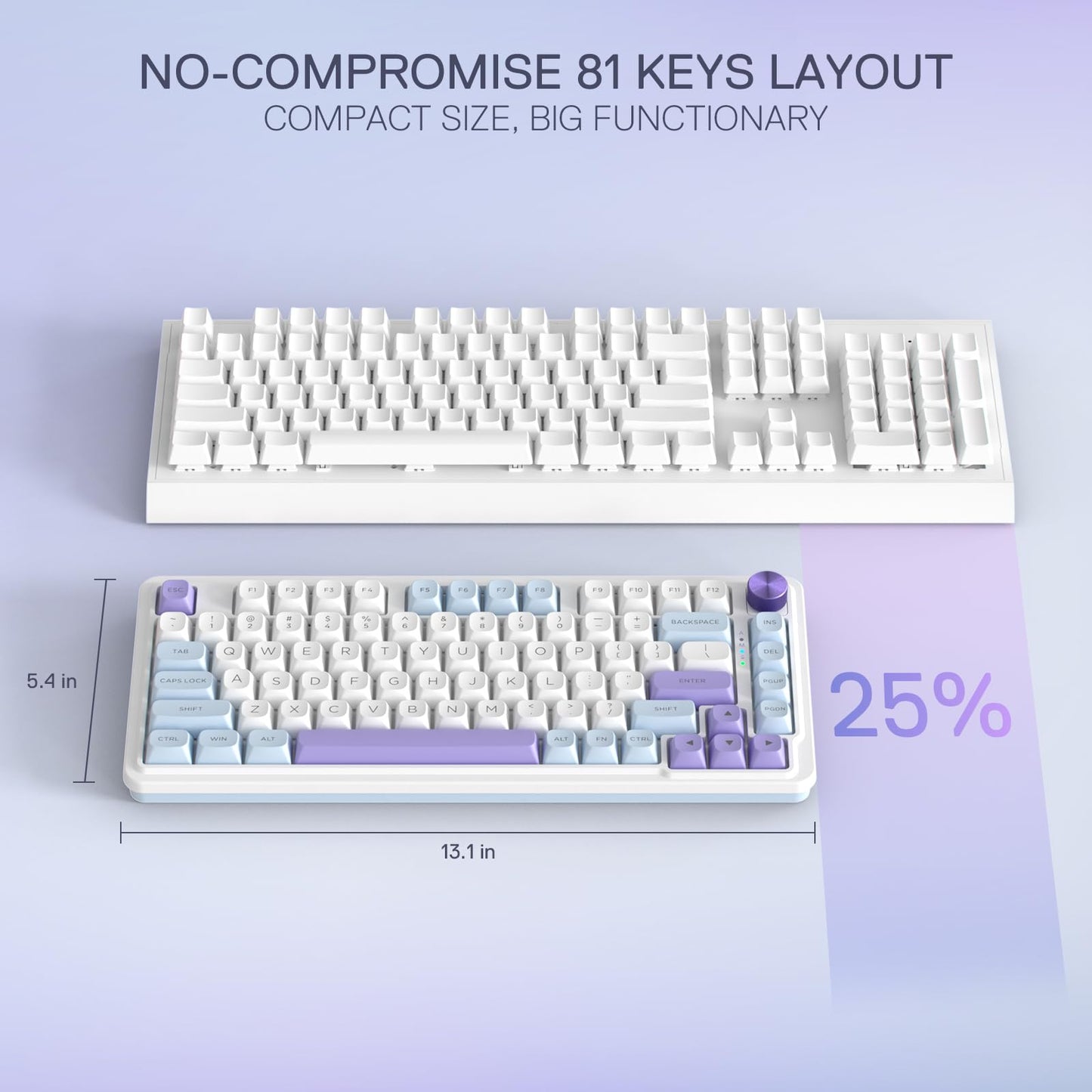 Redragon K673 Pro Wireless RGB Gaming Keyboard with Custom Knob