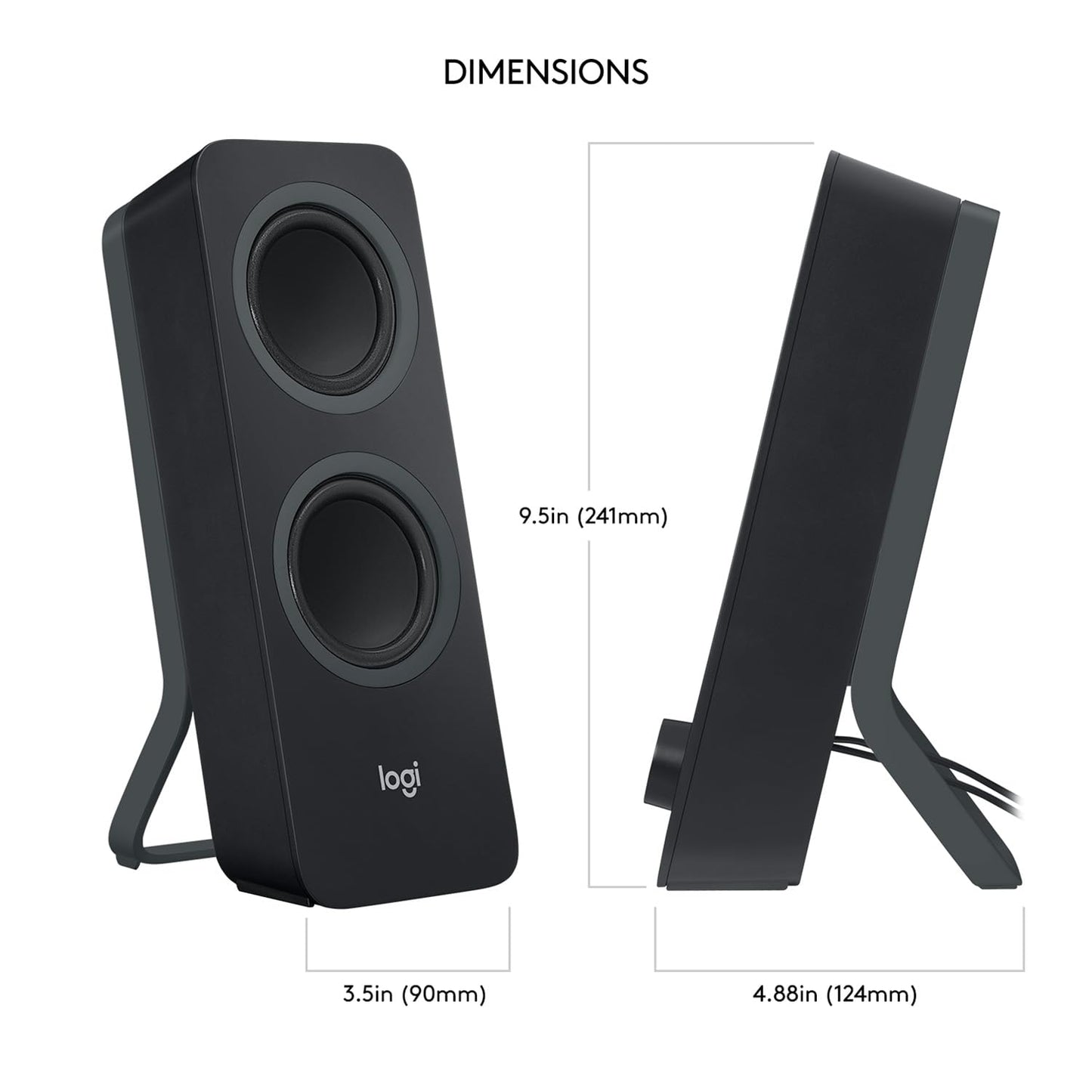 Logitech Z207 Bluetooth Computer Speakers for Rich Stereo Sound