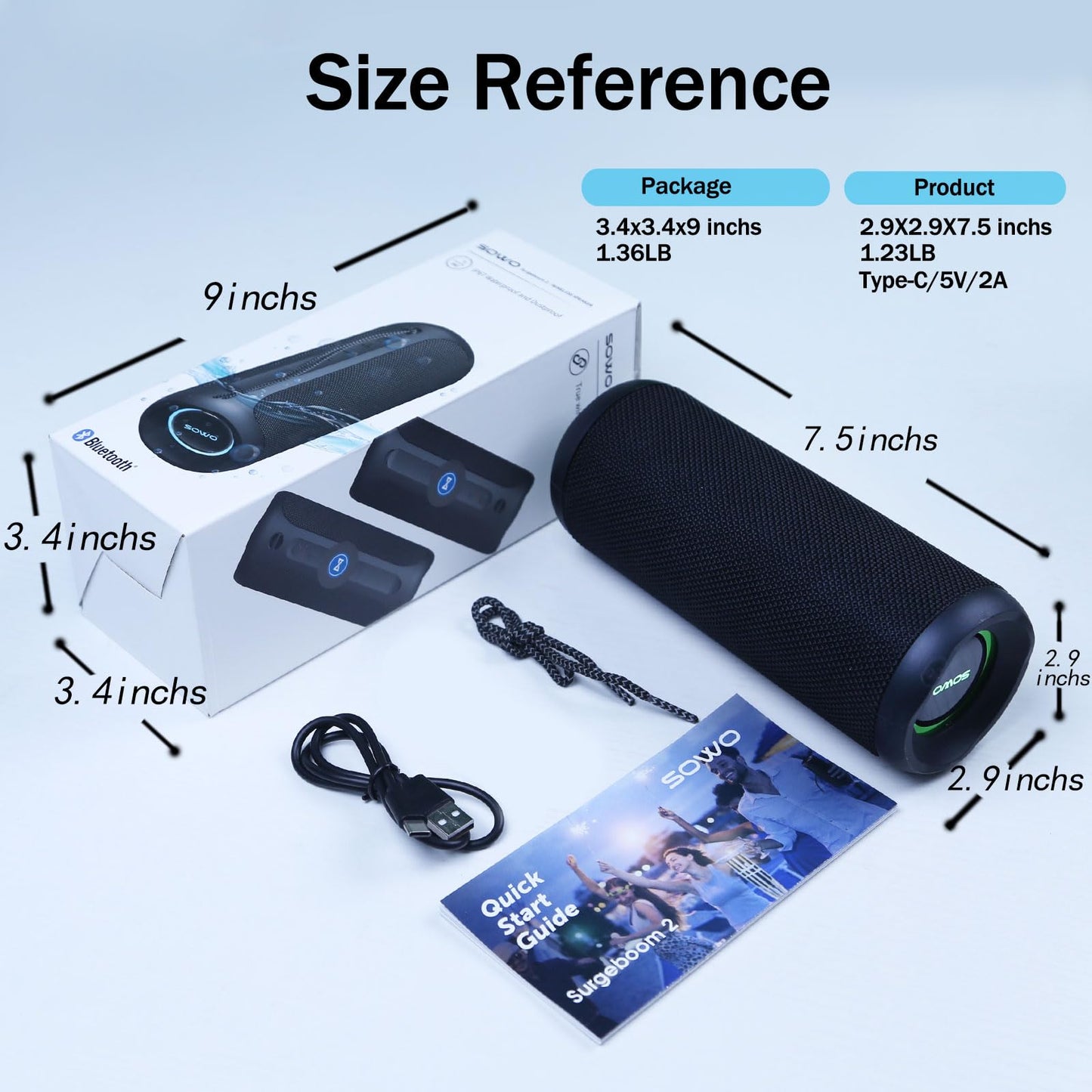 Wireless Portable Speaker IPX7 Waterproof 25W Stereo Sound