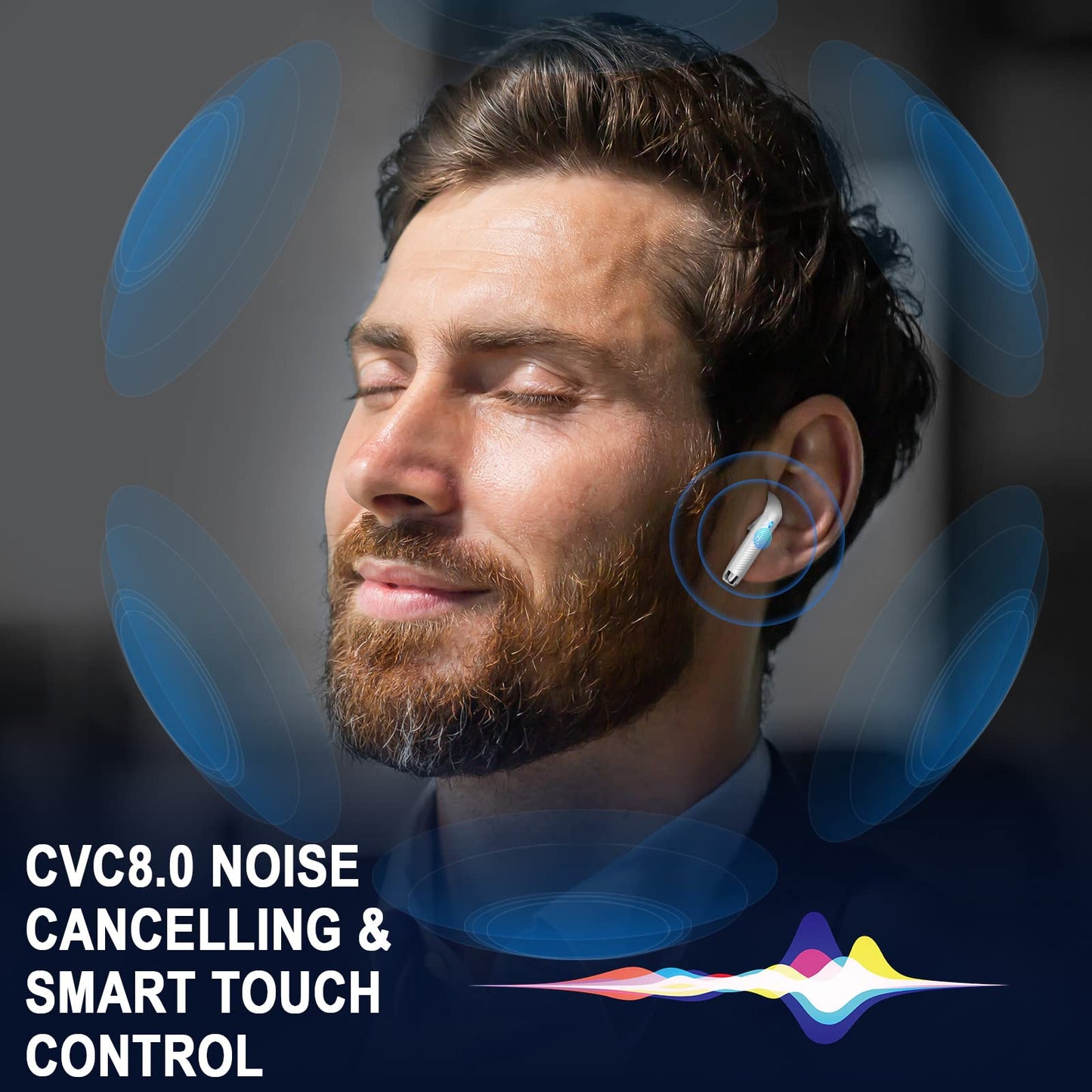 Wireless Earbuds, Bluetooth 5.4 Ear Buds LED Power Display Headphones Bass Stereo, Bluetooth Earbuds in-Ear Noise Cancelling Mic, 40H Playback Mini Case IP7 Waterproof Sports Earphones for Android iOS
