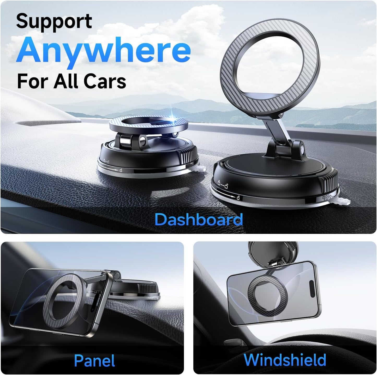 MagSafe Car Phone Holder 360 Rotation And Strong Suction