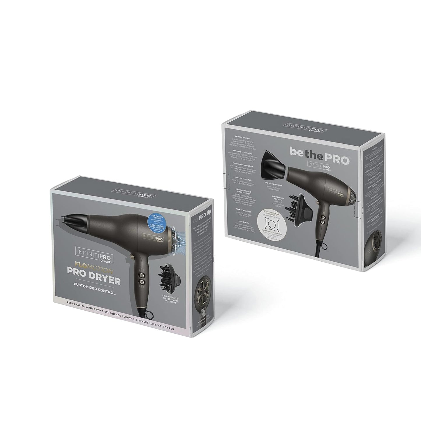 InfinitiPRO Conair FloMotion Pro Hair Dryer Adjustable Airflow