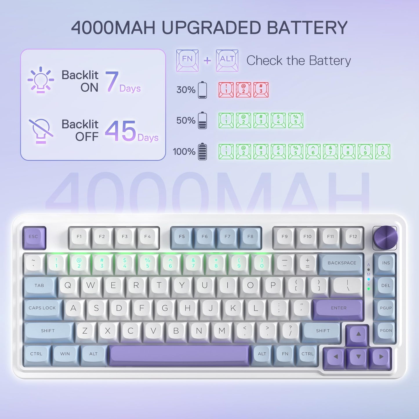 Redragon K673 Pro Wireless RGB Gaming Keyboard with Custom Knob