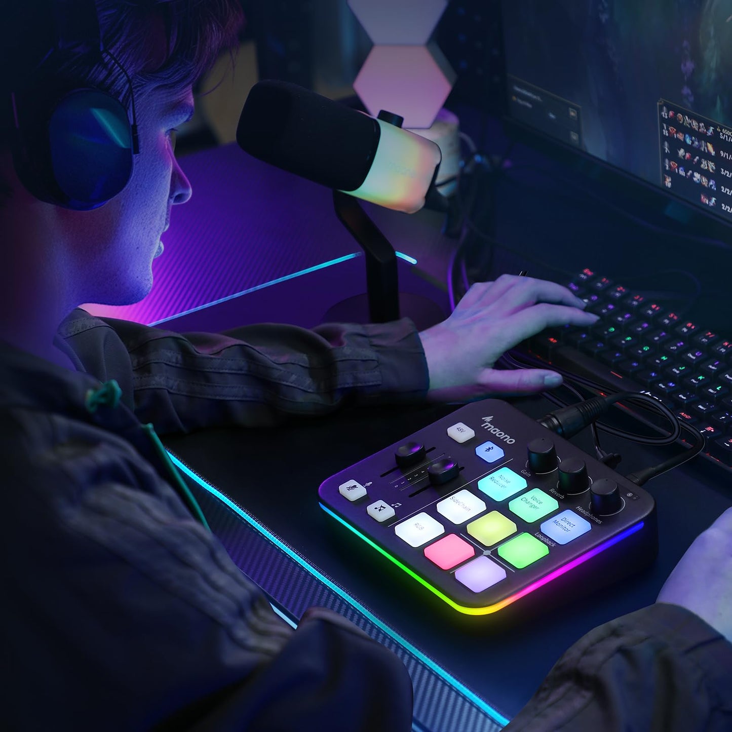 MaonoCaster G1 NEO Gaming Audio Mixer With Pro Preamp RGB