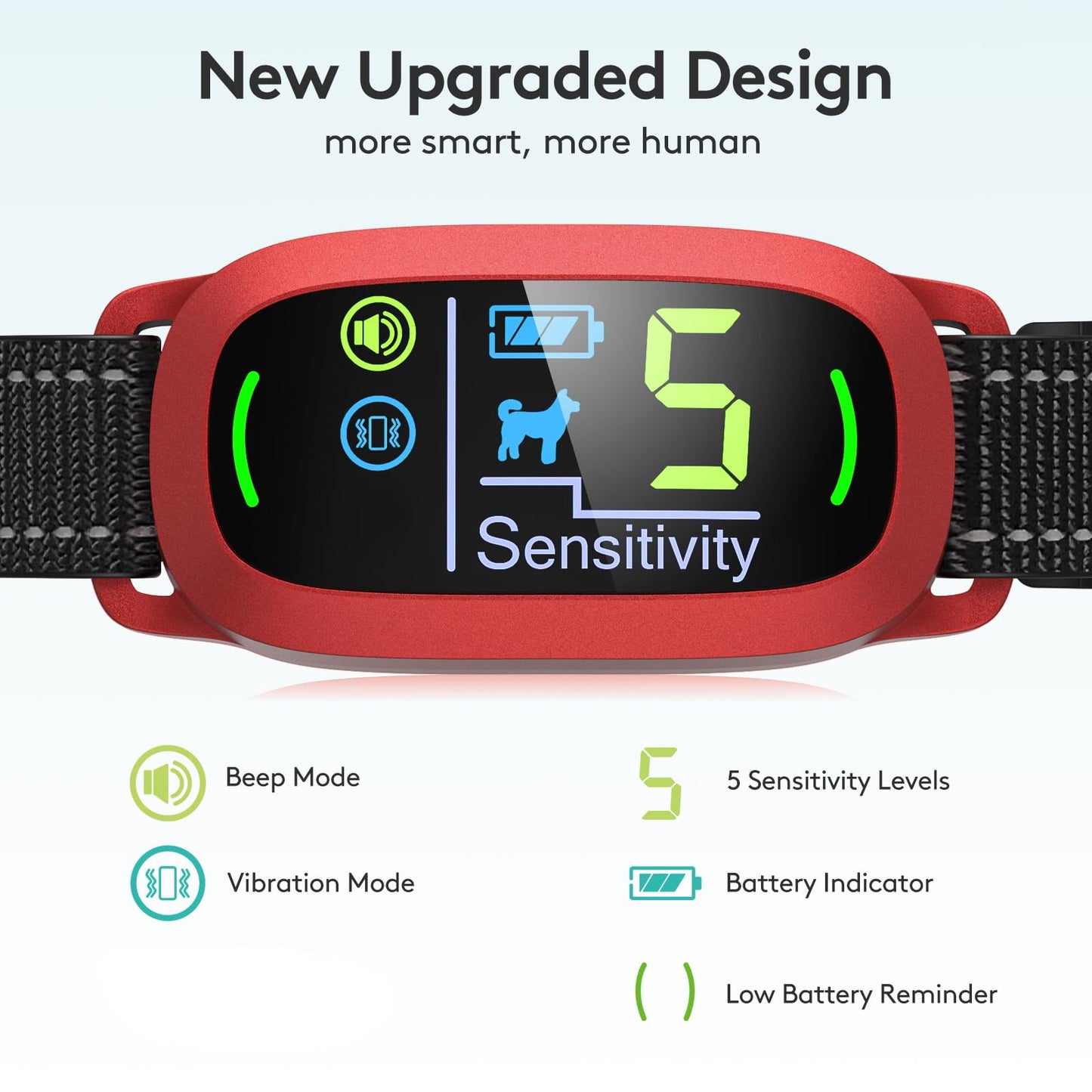 Rechargeable Dog Bark Collar with Adjustable Sensitivity Levels