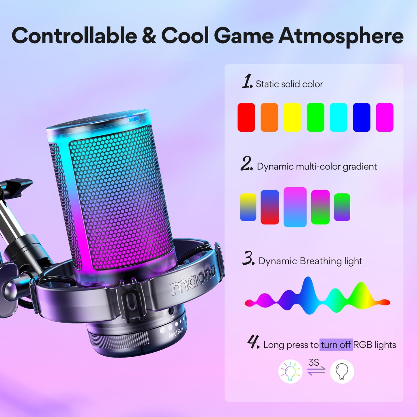 Maono Gaming USB Microphone DGM20S With Noise Cancellation