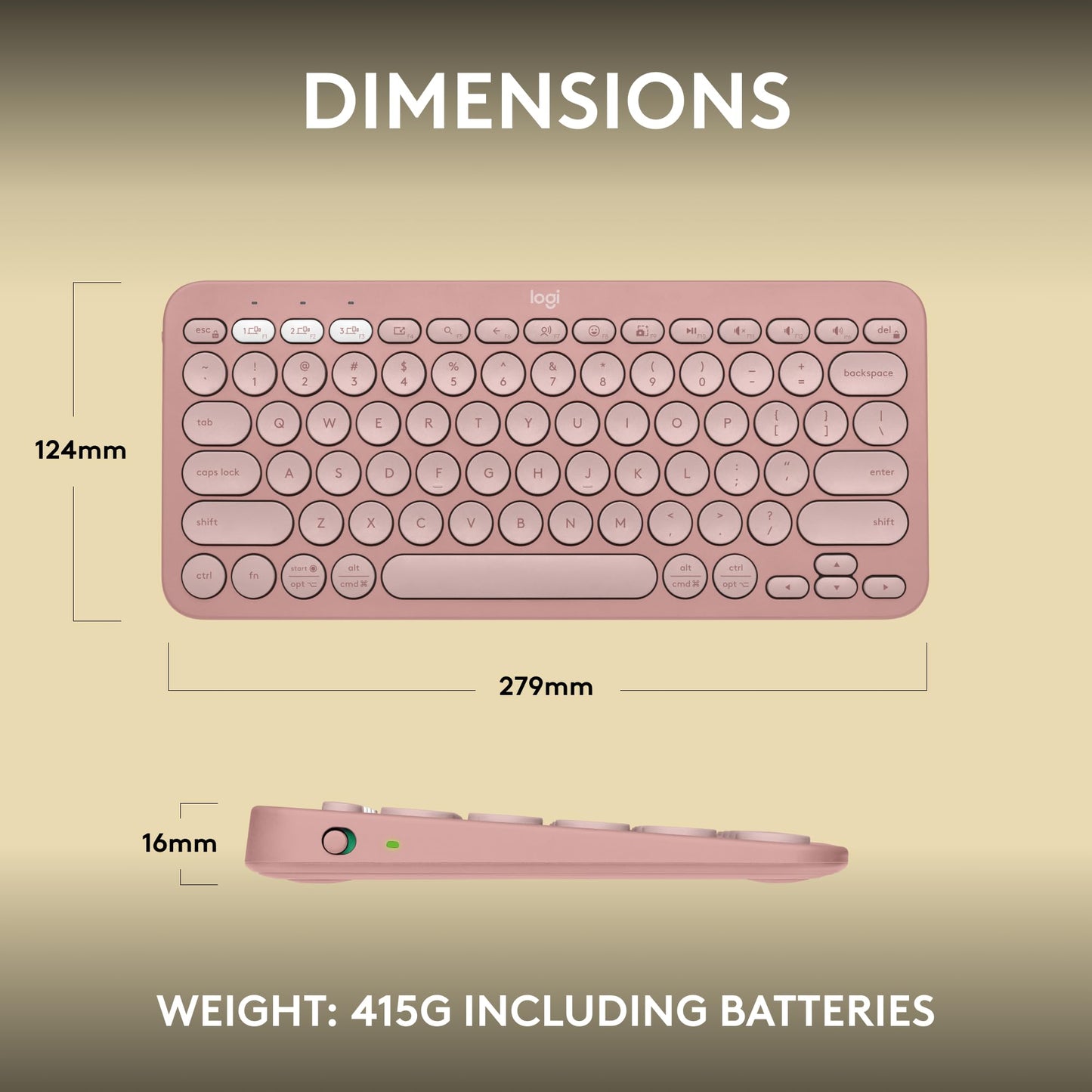 Logitech Pebble K380s Bluetooth Keyboard Slim Portable Design