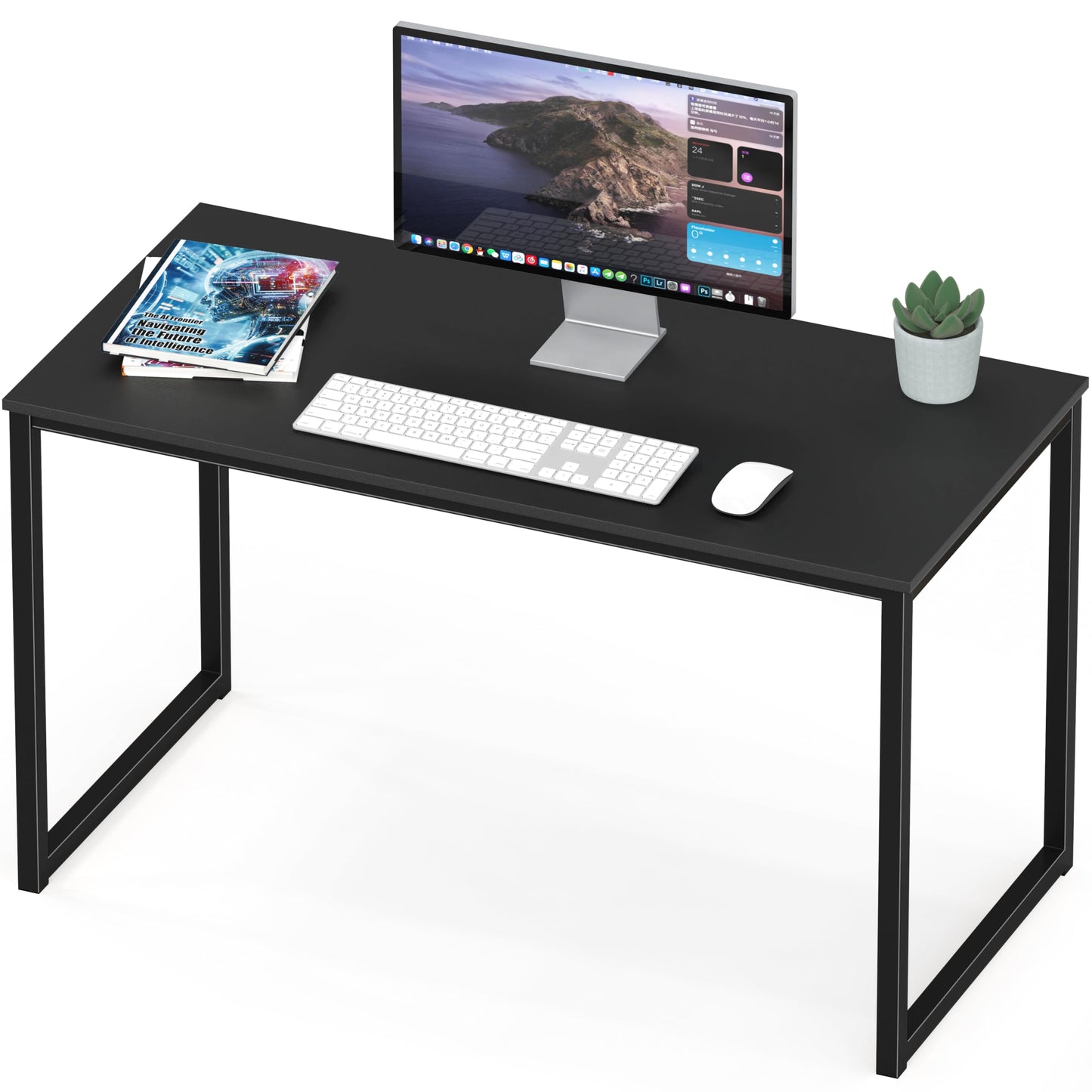 SHW 48 Inch Black Home Office Computer Desk