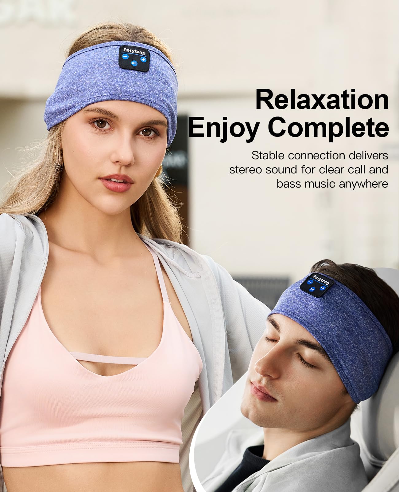 Perytong Sleep Headphones Wireless Bluetooth Headband