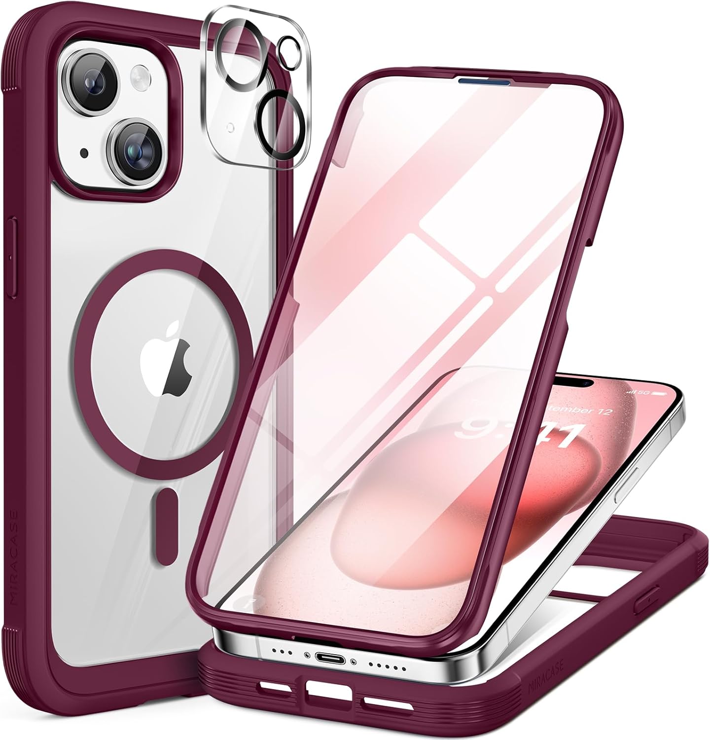 Miracase Glass Series iPhone 11 Rugged Case 6.1 9H Purple