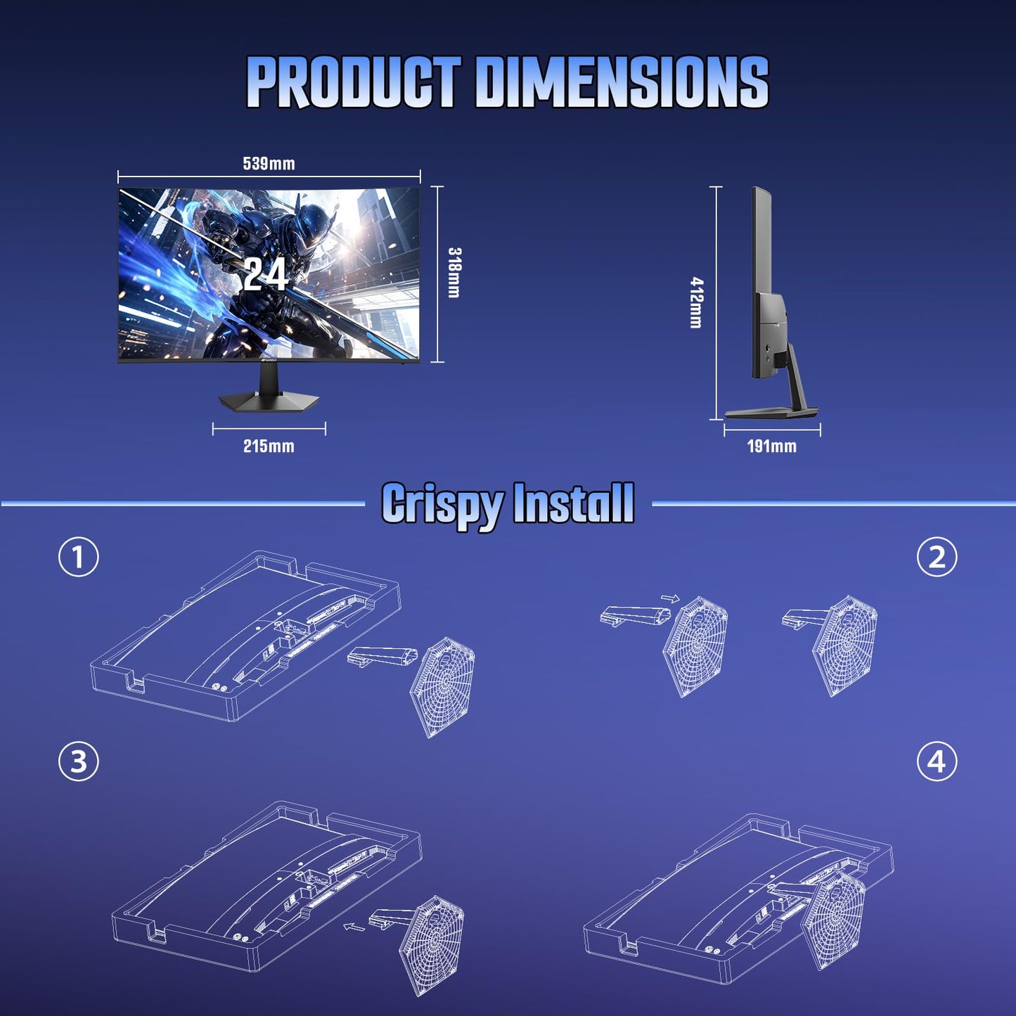 Sansui 27 Inch Curved Gaming Monitor 160Hz FreeSync HDR