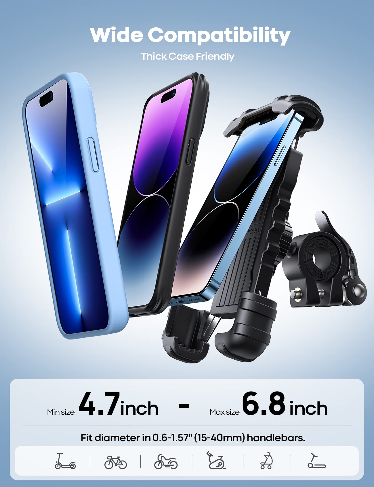 Lamicall Bike Phone Holder for Motorcycle Handlebar Clamp