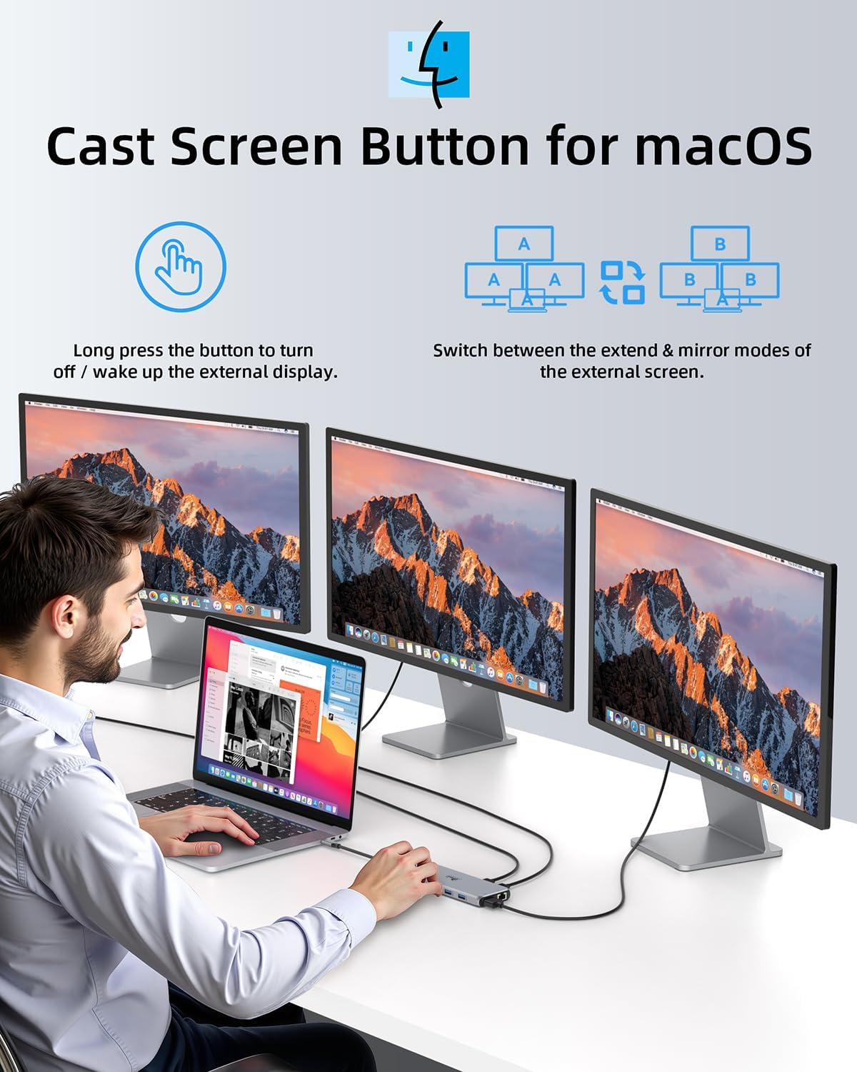 13 In 1 USB C Docking Station Dual Monitor Triple Ports