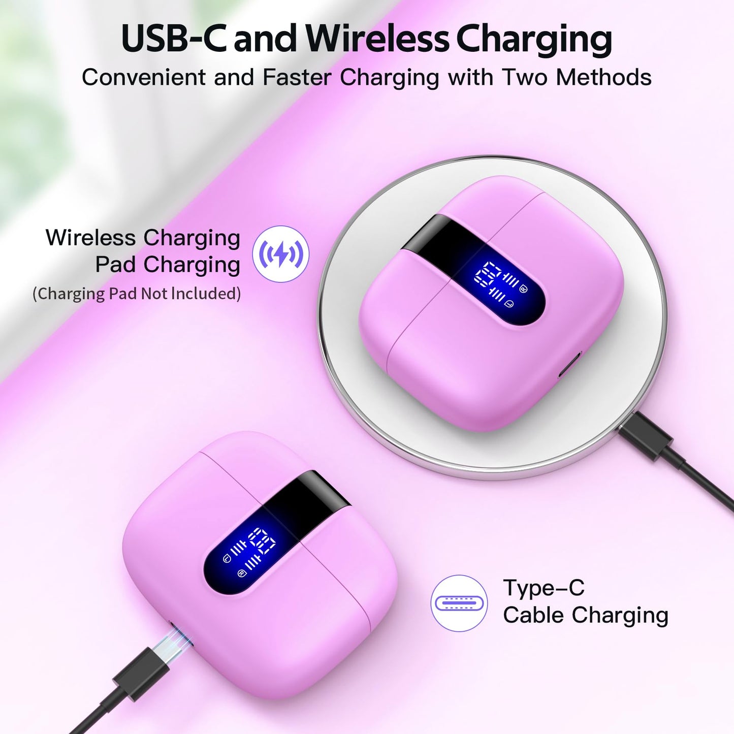 Tagry Bluetooth Earbuds True Wireless LED Power Display Case