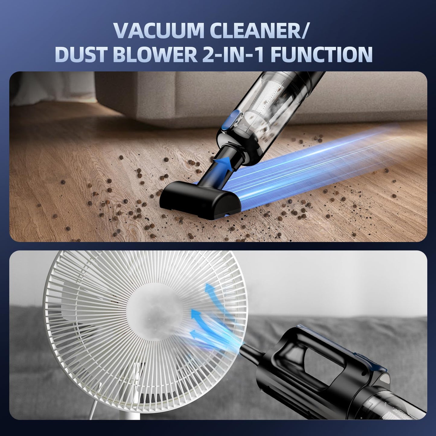 Cordless Car Vacuum 18000Pa 2 In 1 Vacuum And Air Duster