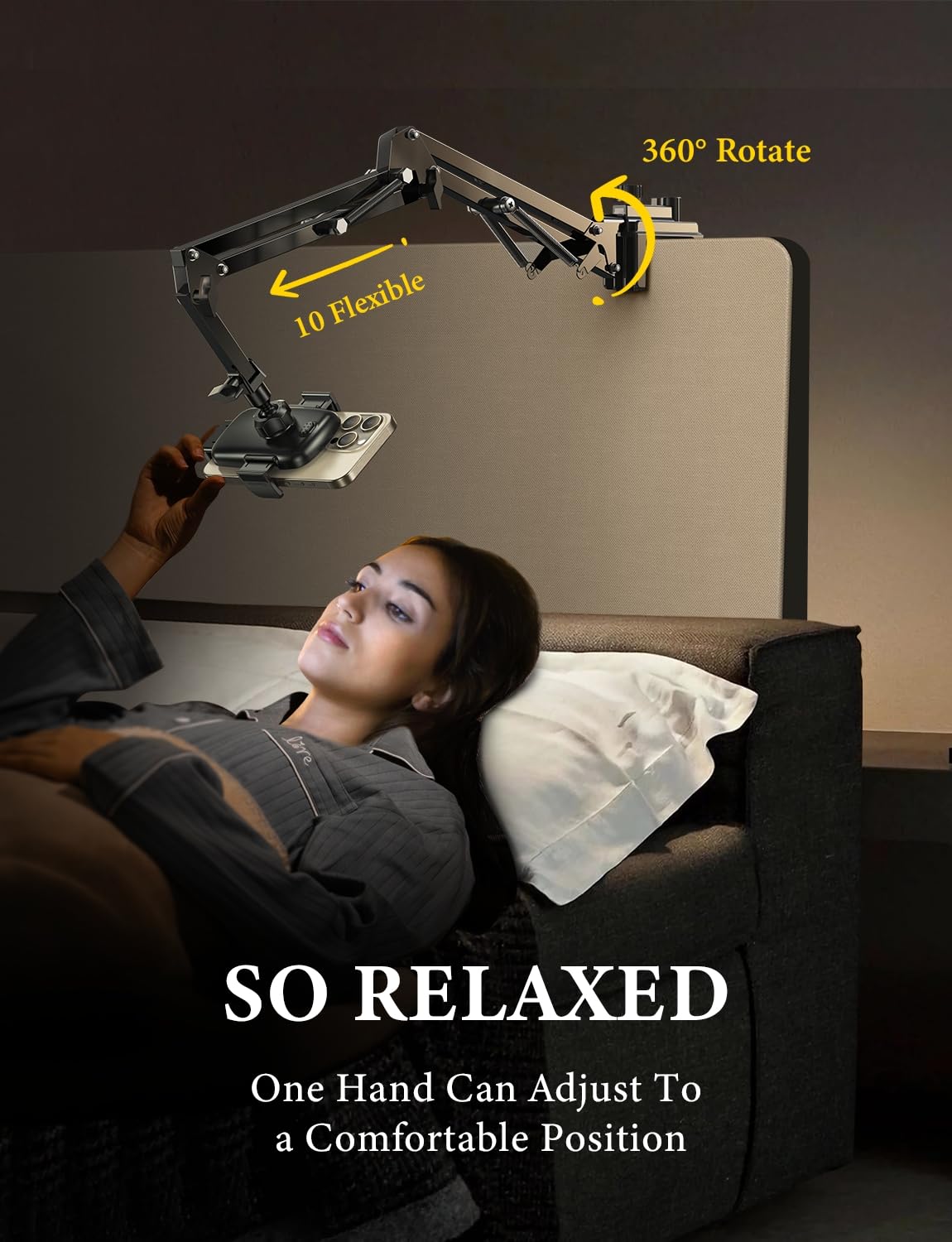 LISEN Gooseneck Phone Holder for Desk Bed 3rd Upgrade