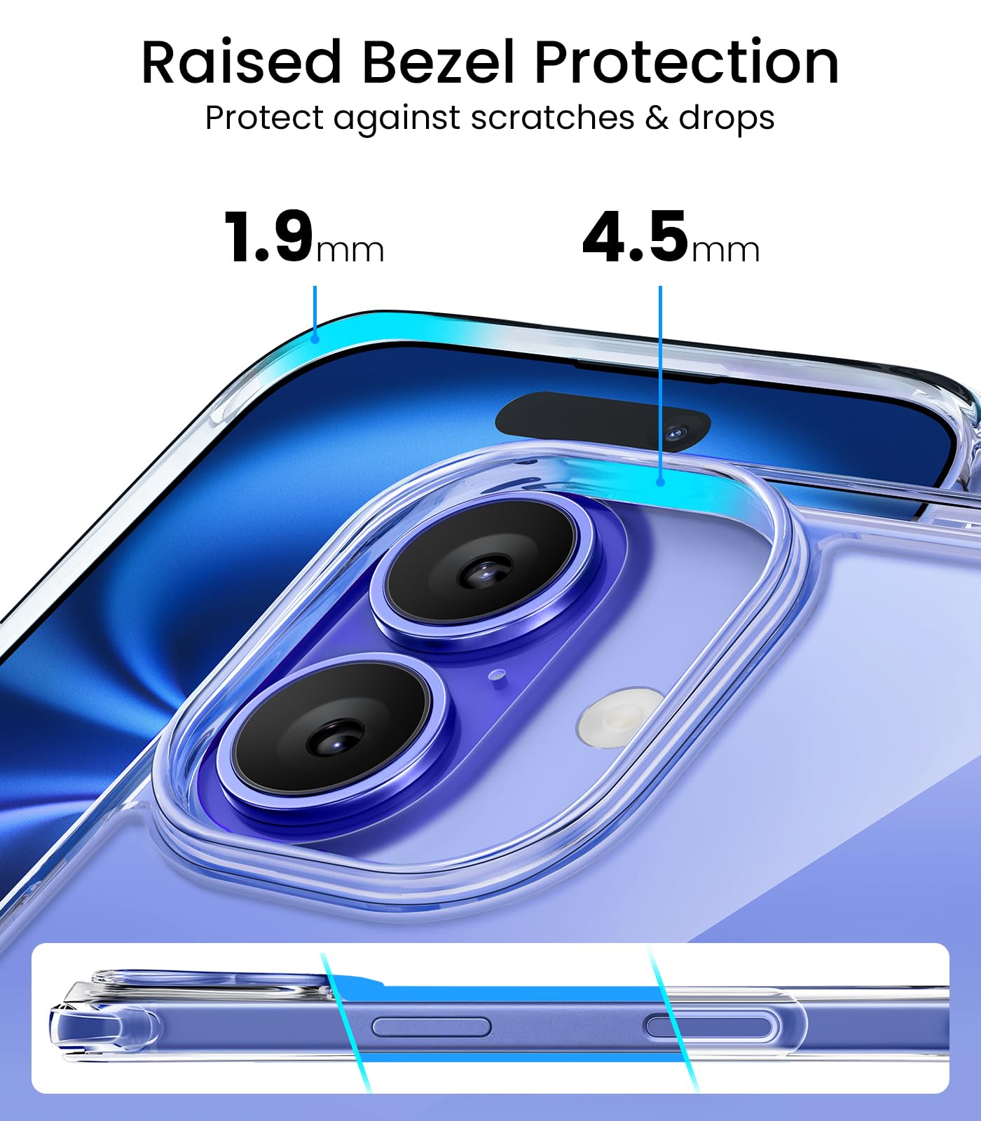 Mkeke Clear Case for iPhone 17 Pro Max Shockproof Bumper