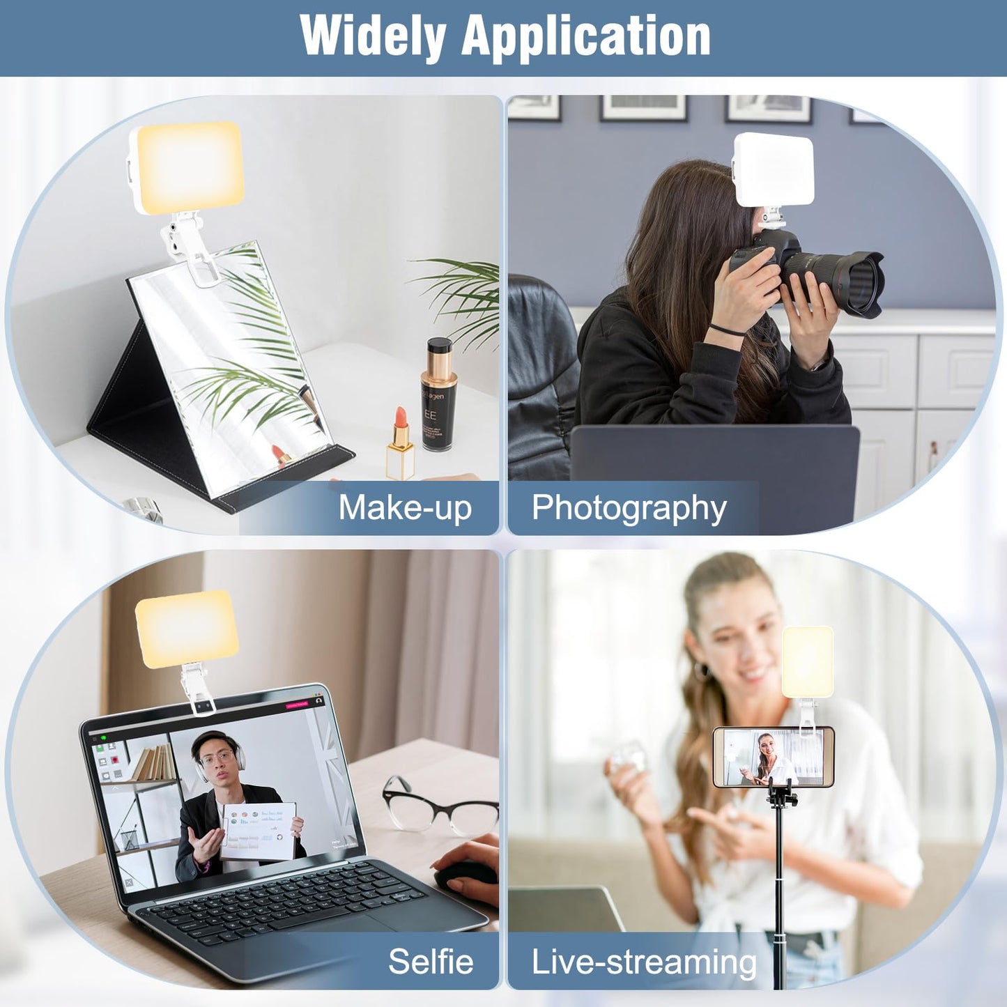 Rechargeable LED Selfie Light with Tripod Adapter
