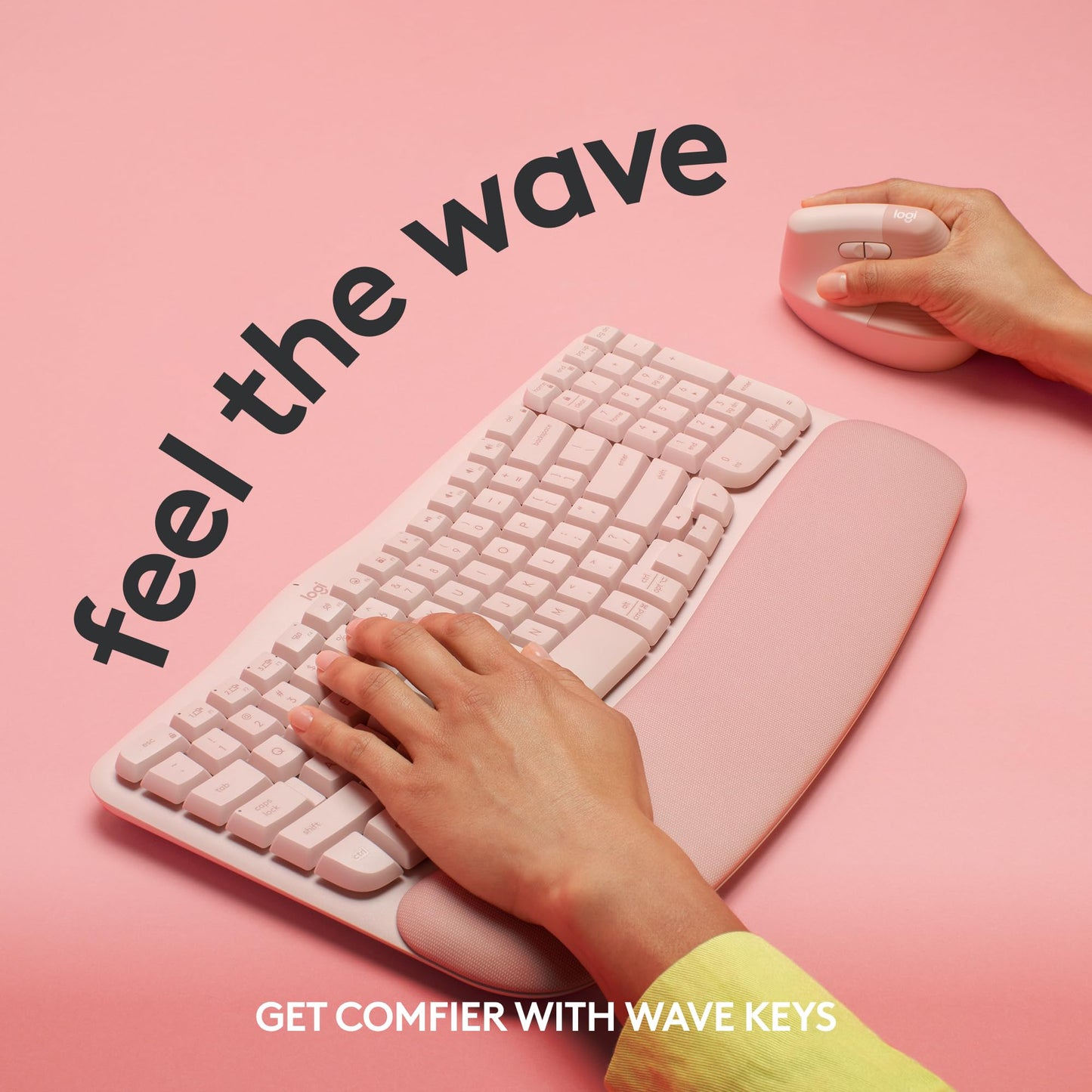 Logitech Wave Keys Wireless Ergonomic Keyboard for Comfort