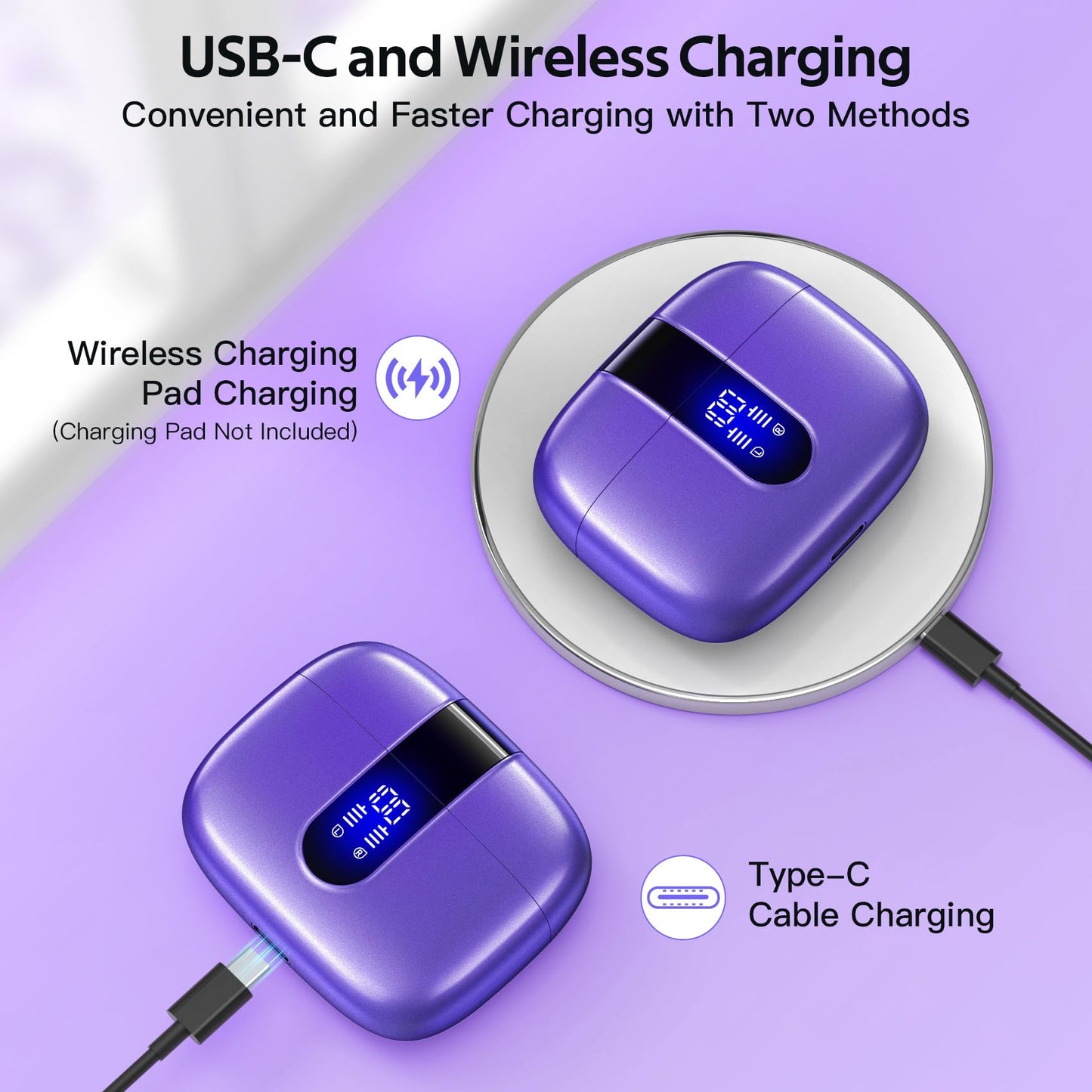 Tagry Bluetooth Earbuds True Wireless LED Power Display Case