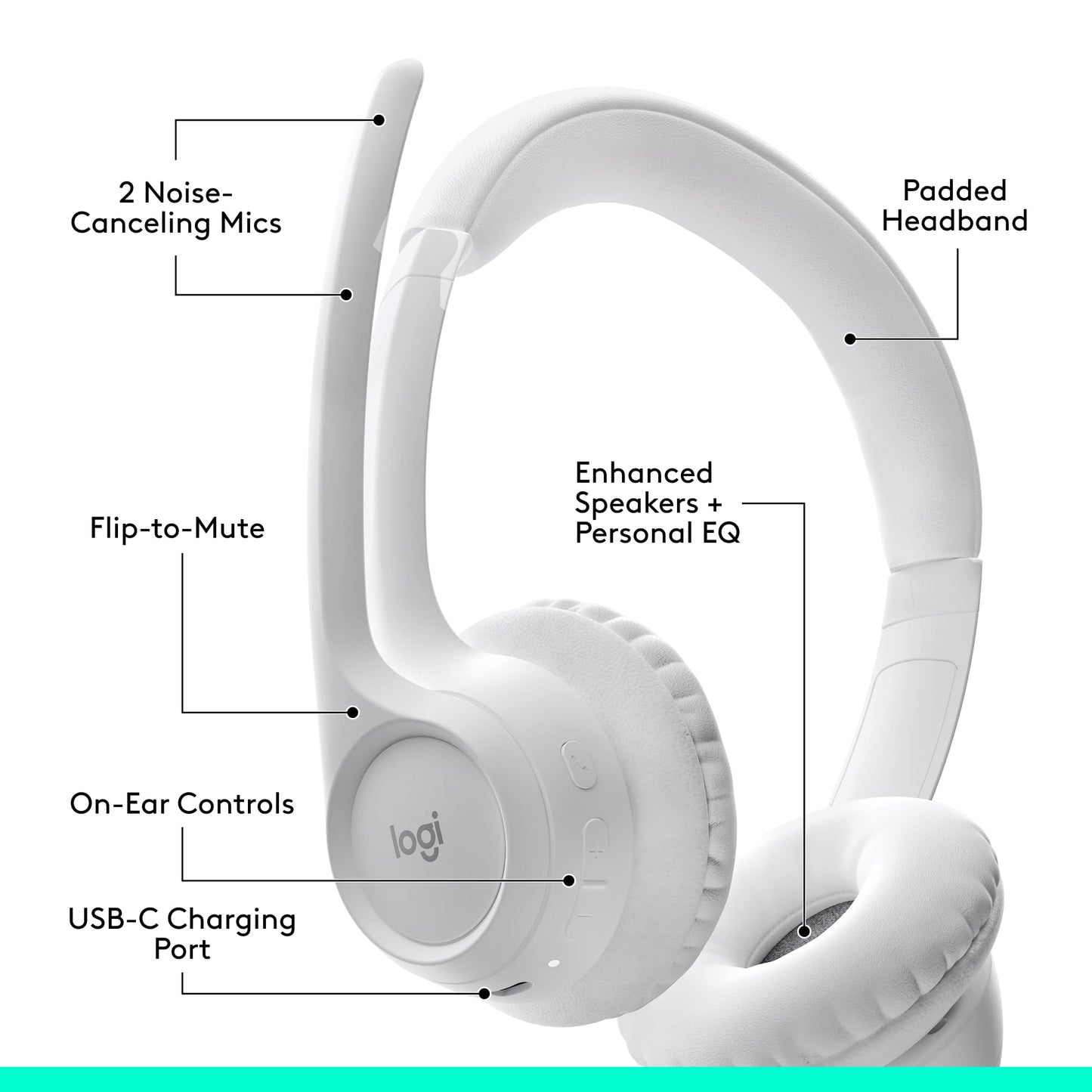Logitech Zone 301 Wireless Headset with Noise Cancellation