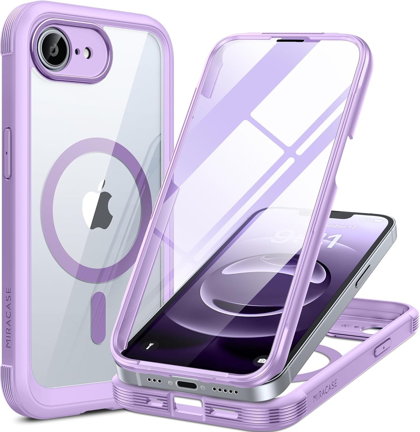 Miracase Glass Series iPhone 11 Rugged Case 6.1 9H Purple