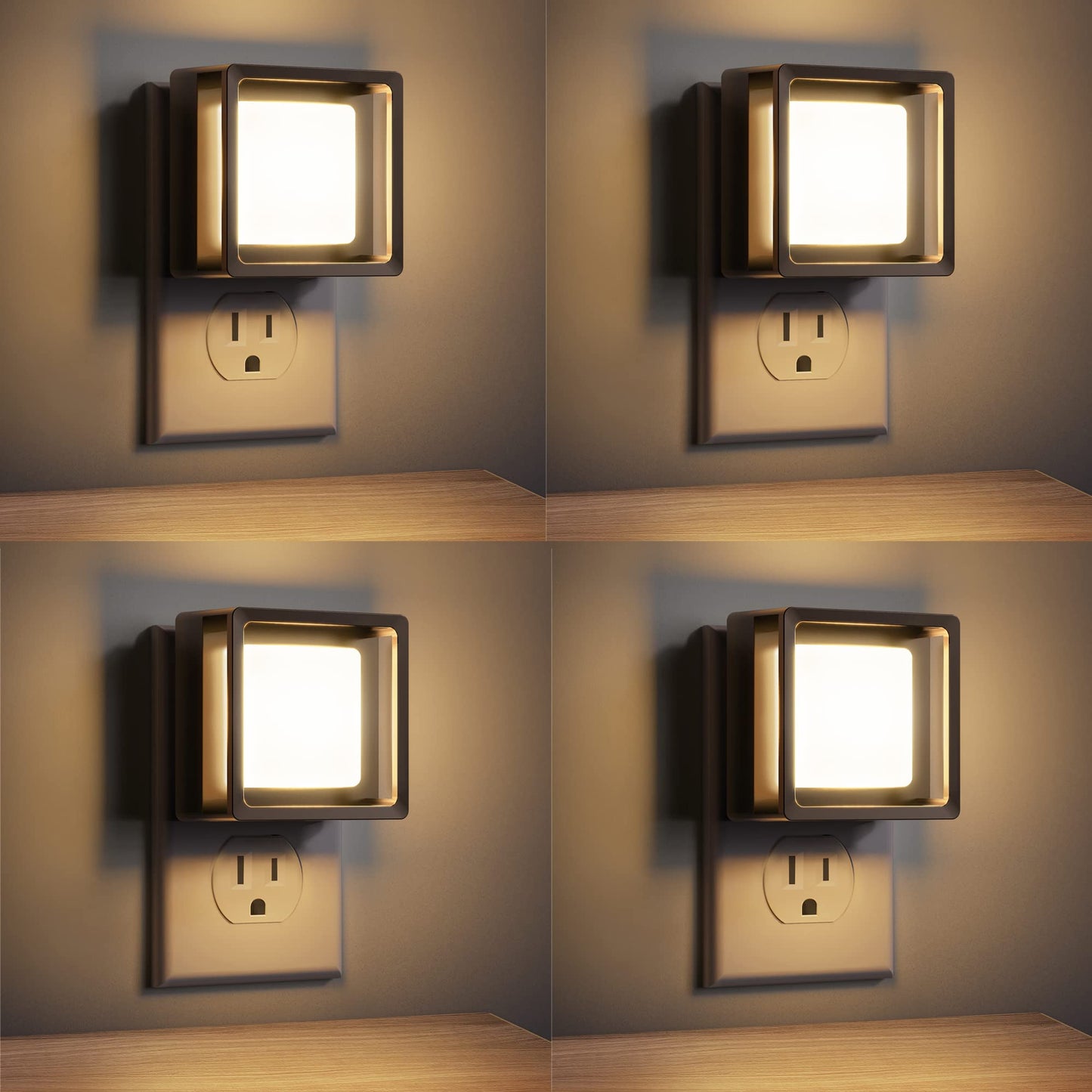 DORESshop LED Night Light 2 Pack Dusk to Dawn Dimmable