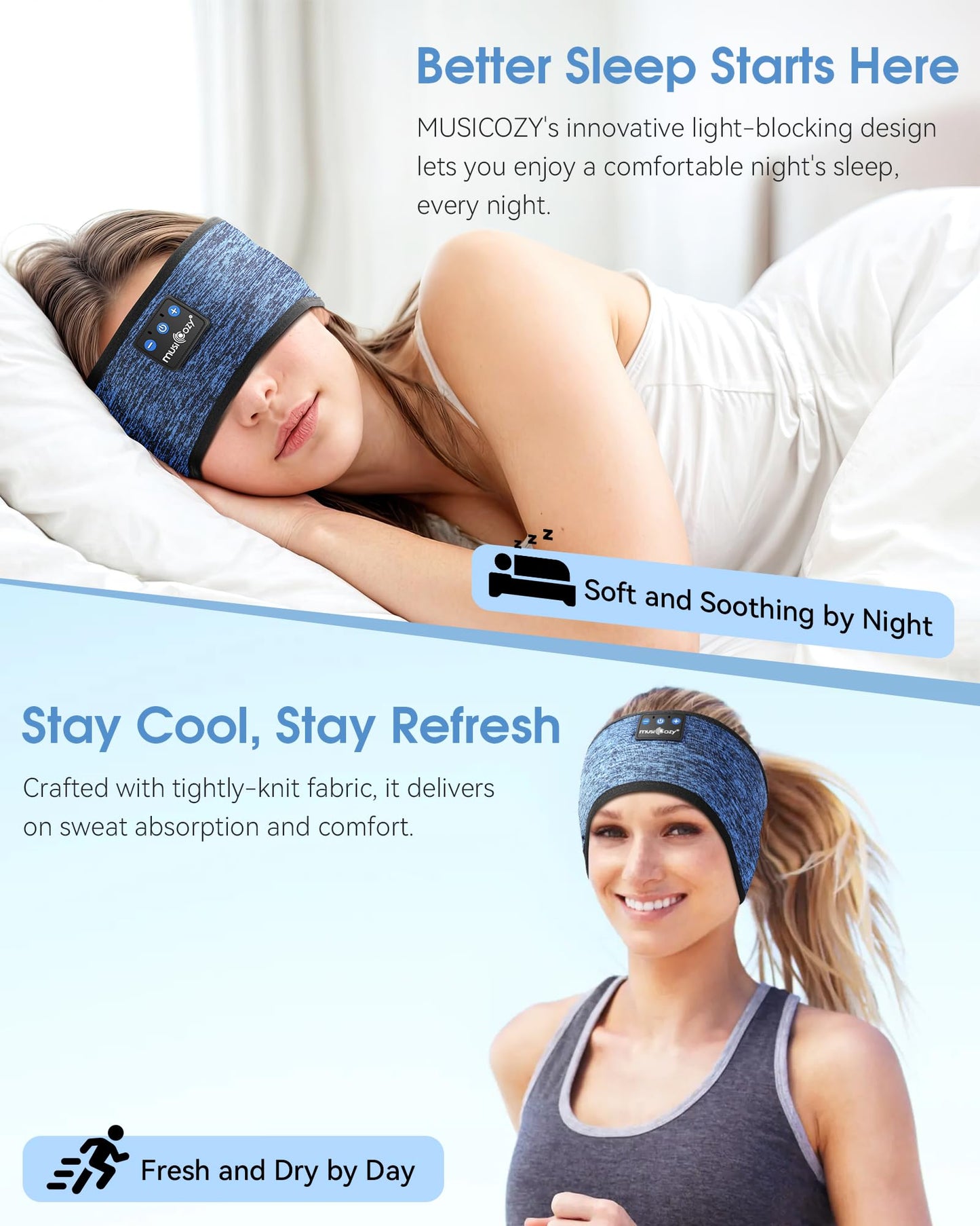 Sleep Headphones Headband Bluetooth 5.4 Wireless Earphones