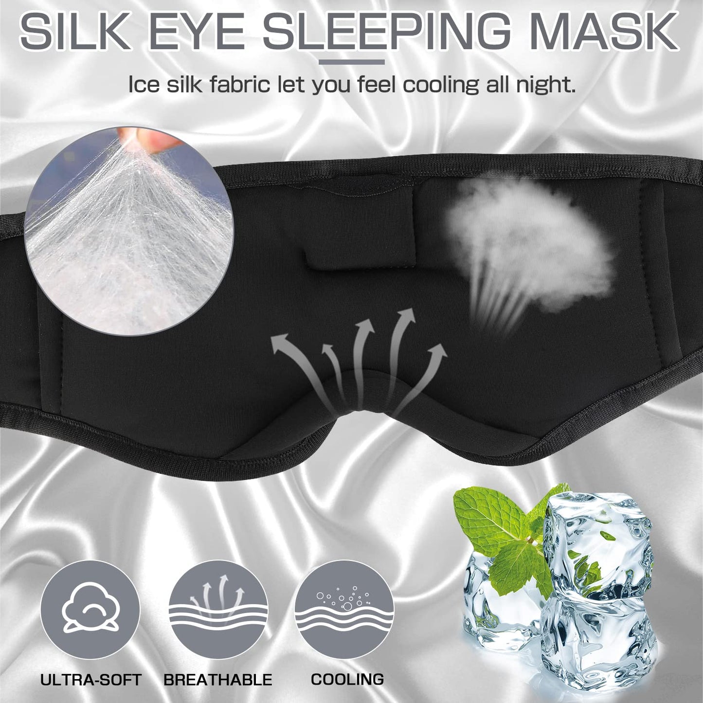 Sleep Headphones Bluetooth Eye Mask for Side Sleepers