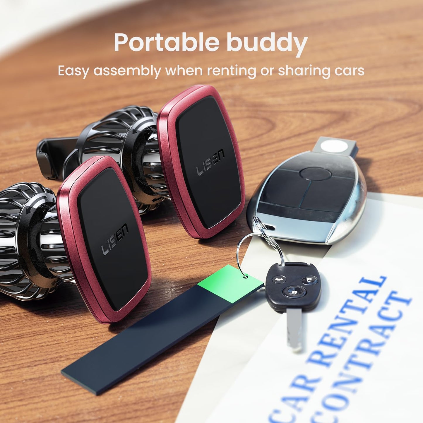 Lisen 2 Pack Magnetic Car Phone Mount For Vent 6 Magnets