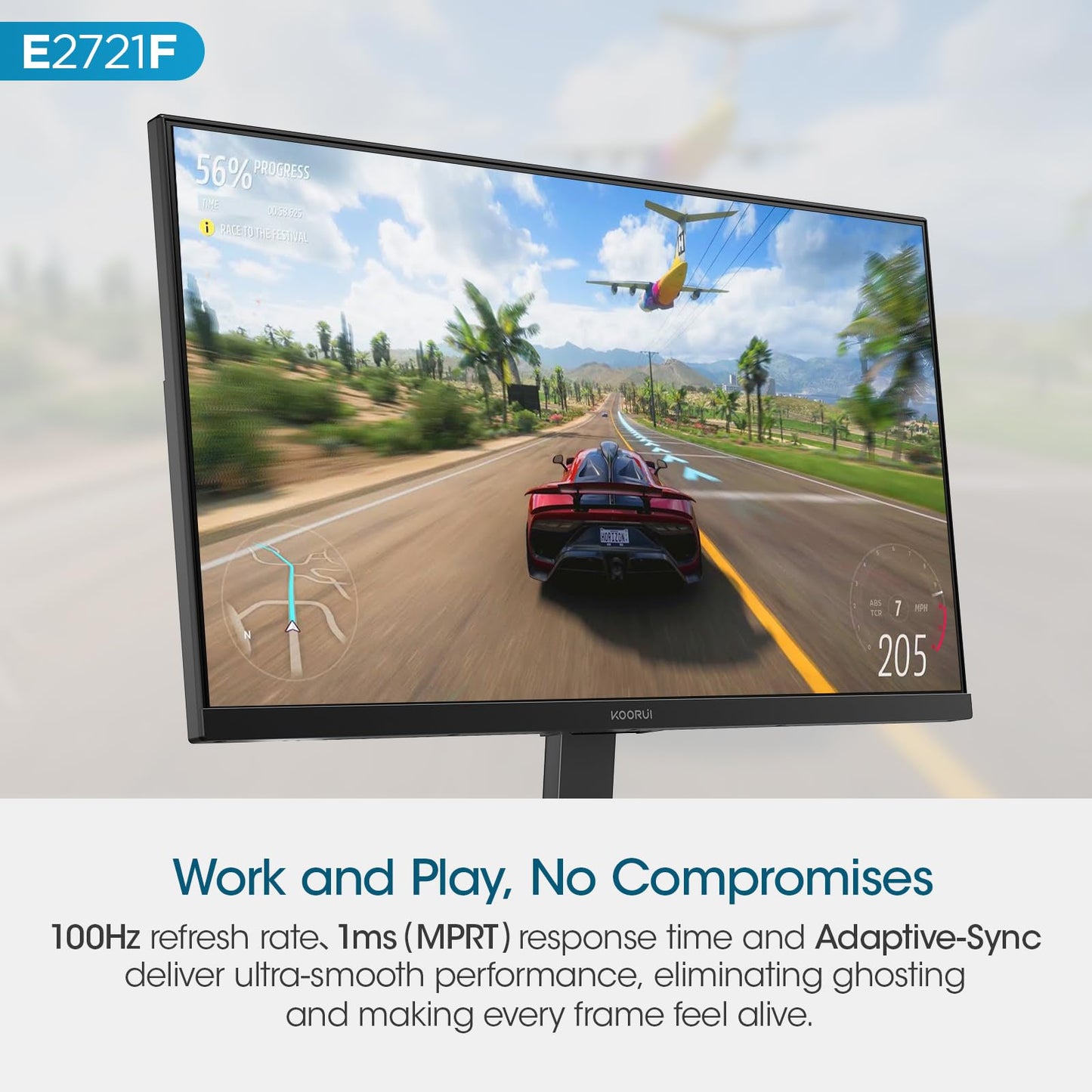 KOORUI 27 Inch IPS Monitor 1080p 100Hz HDMI VGA VESA Tilt