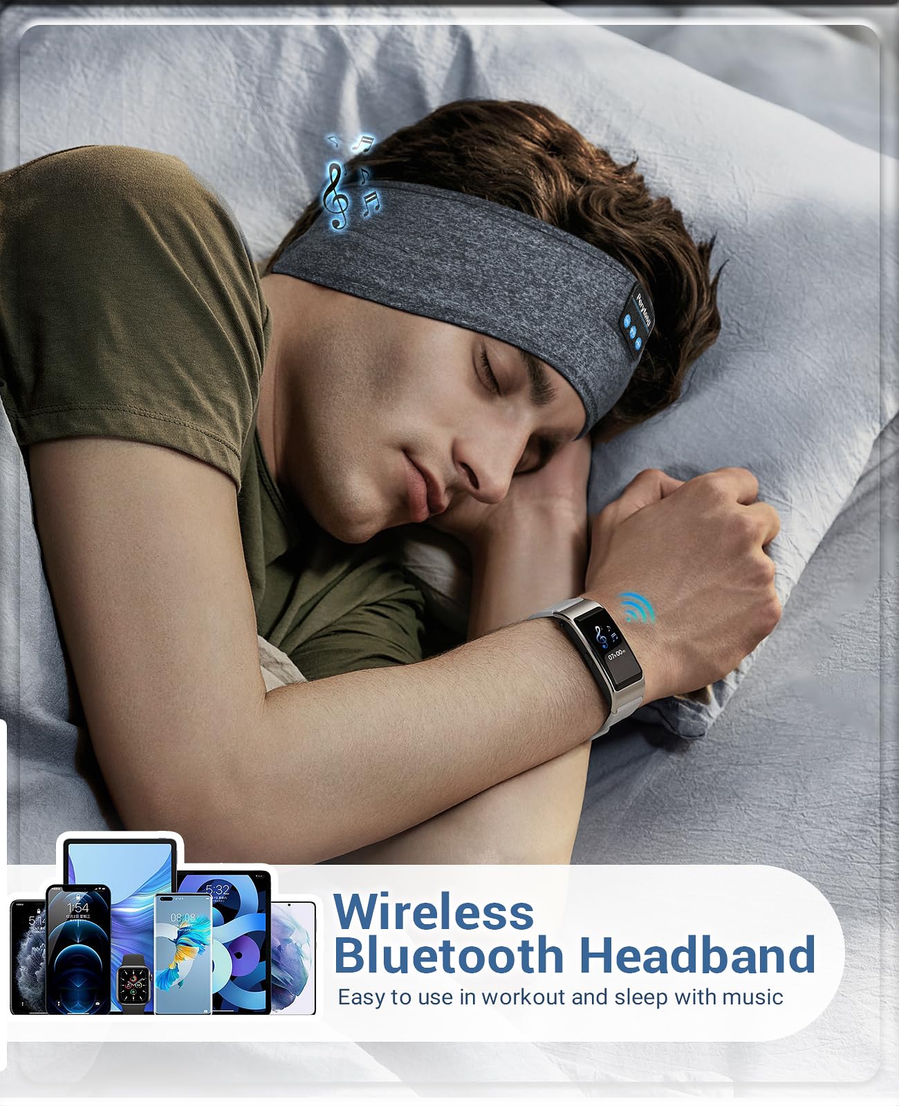 Perytong Sleep Headphones Wireless Bluetooth Headband