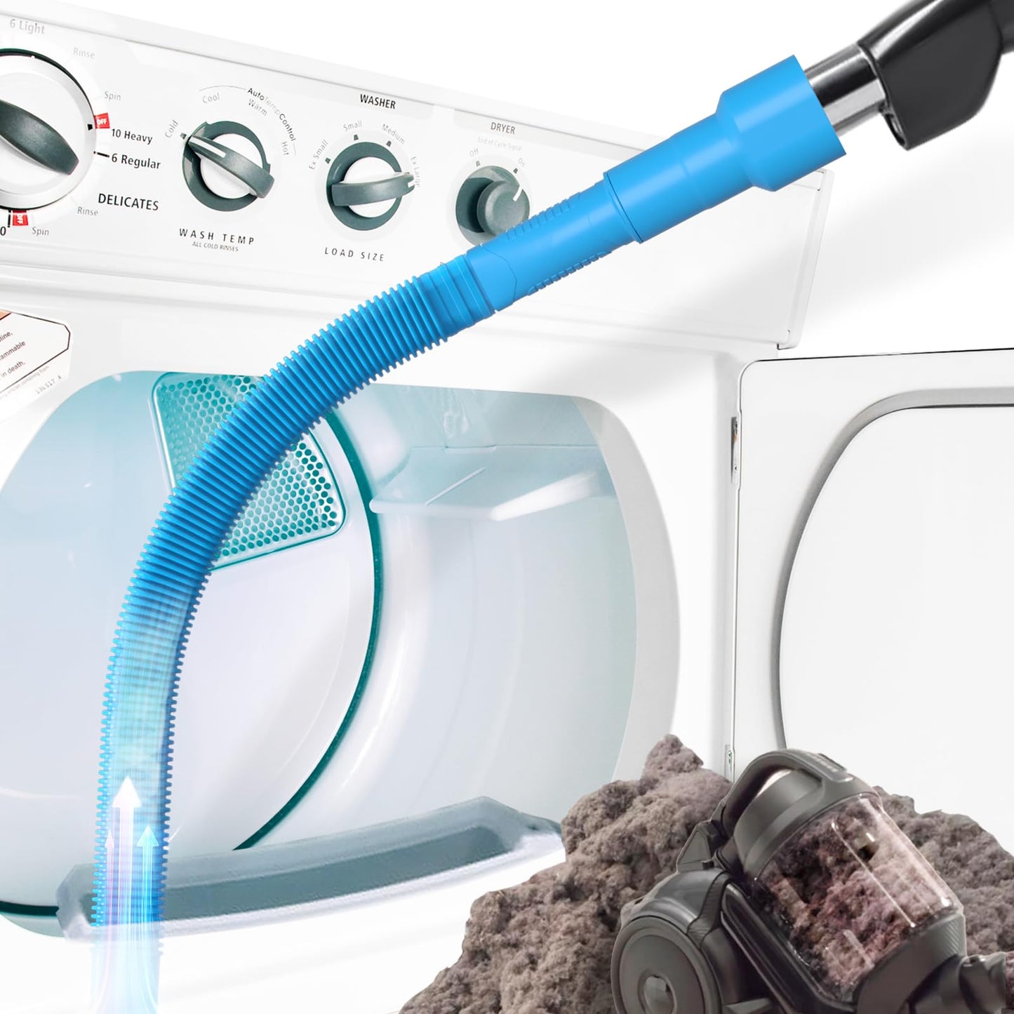 Holikme Dryer Vent Cleaning Kit Blue Lint Vacuum Attachment