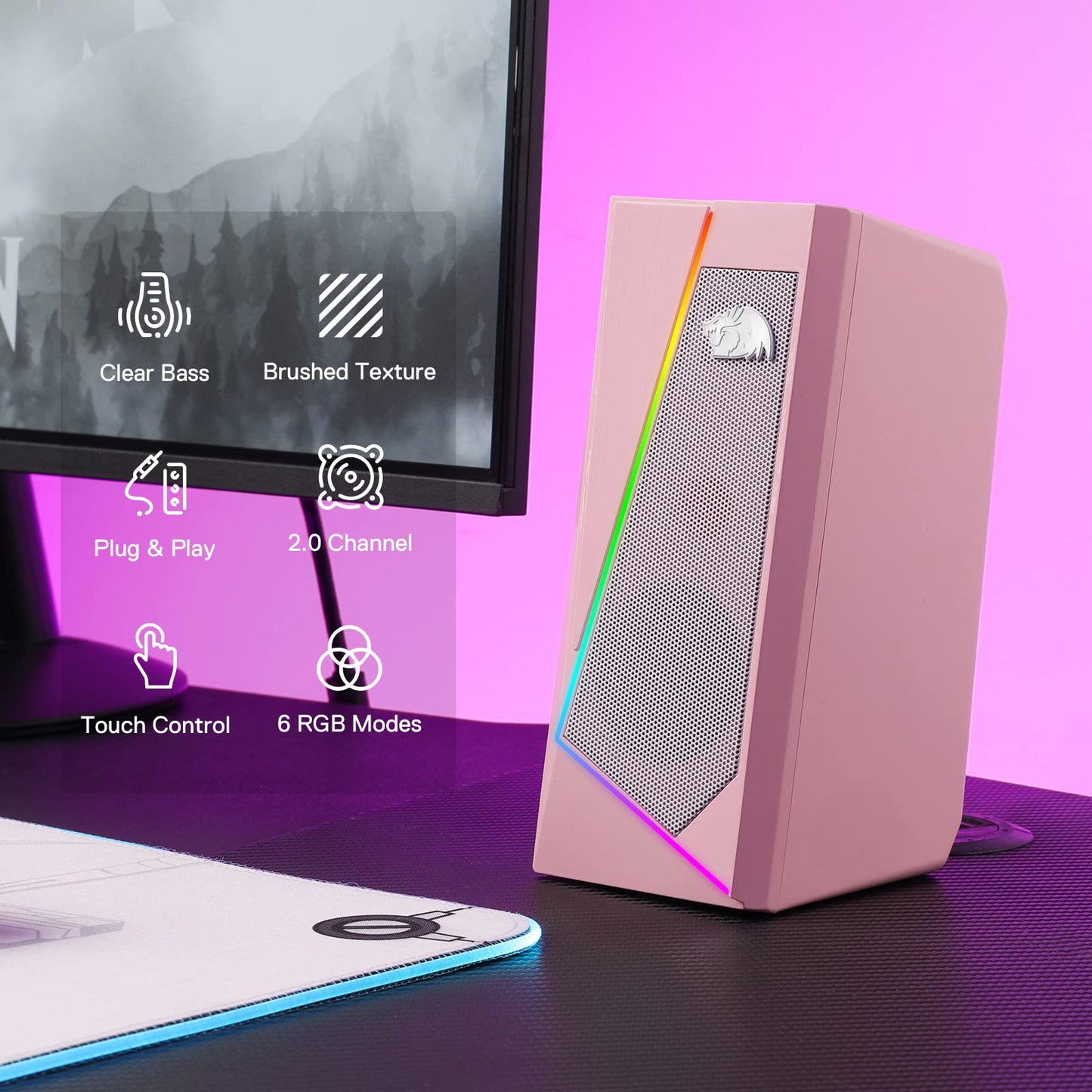 Redragon GS520 RGB Desktop Speakers with Enhanced Sound