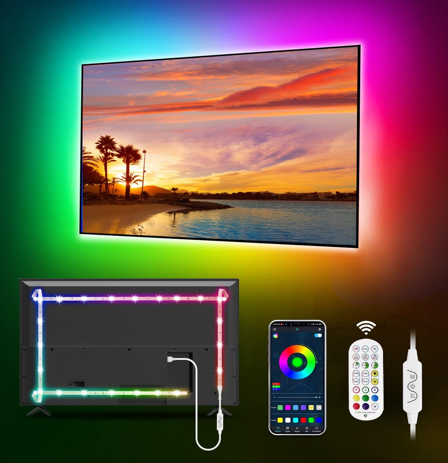 MATICOD RGB LED TV Strip With App Control MusicSync