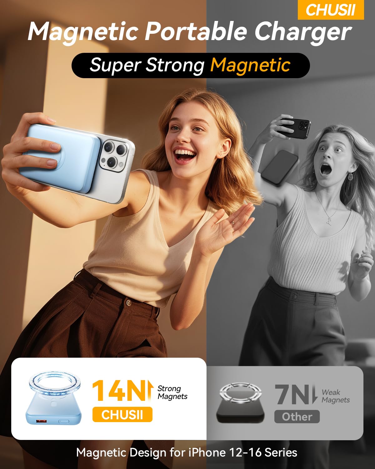 MagSafe 12000mAh Wireless Magnetic Power Bank PD 20W Stand