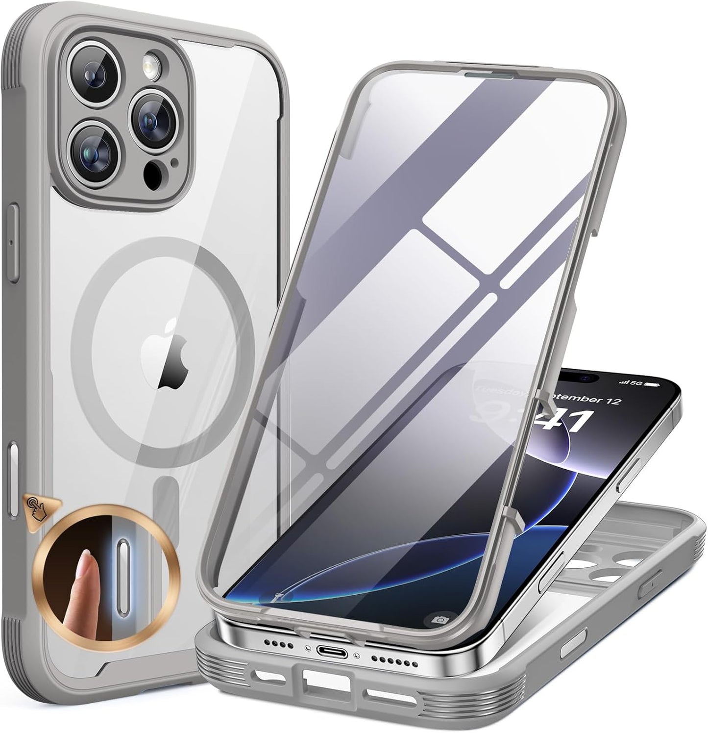 Miracase Glass Series iPhone 11 Rugged Case 6.1 9H Purple